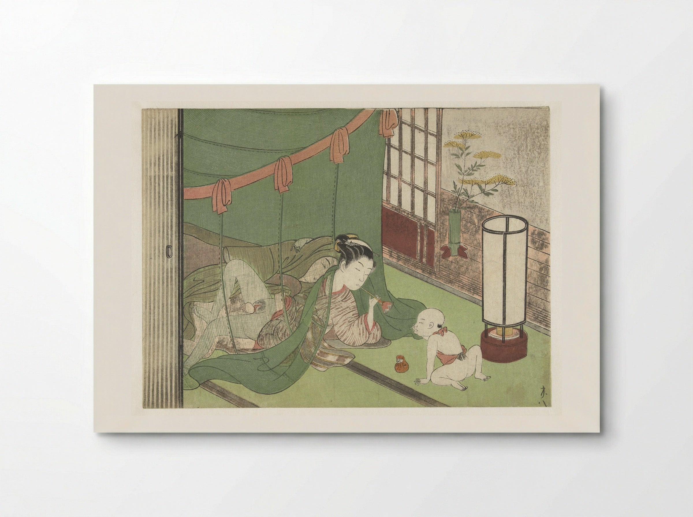Liefdespaar en kind - Suzuki Harunobu - Poster