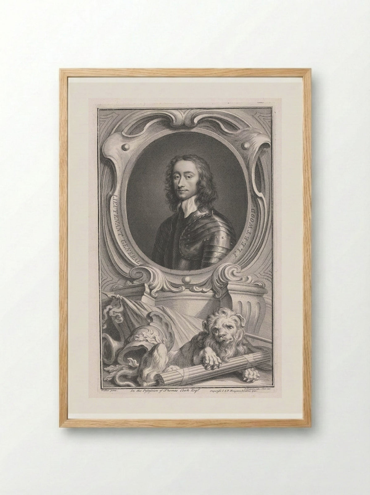 Lieutenant General Charles Fleetwood - Jacobus Houbraken - Framed Print Wood