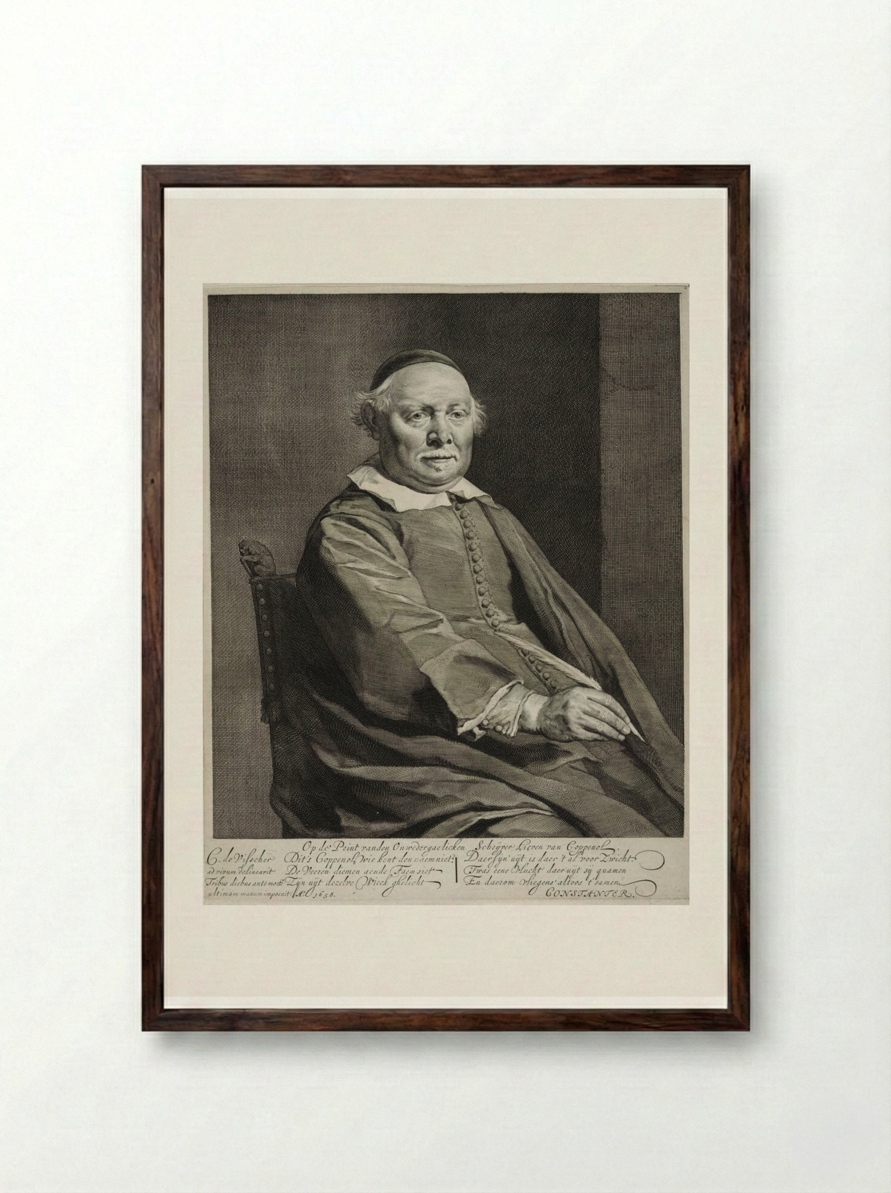 Lieven van Coppenol - Cornelis Visscher - Framed Print Dark Wood
