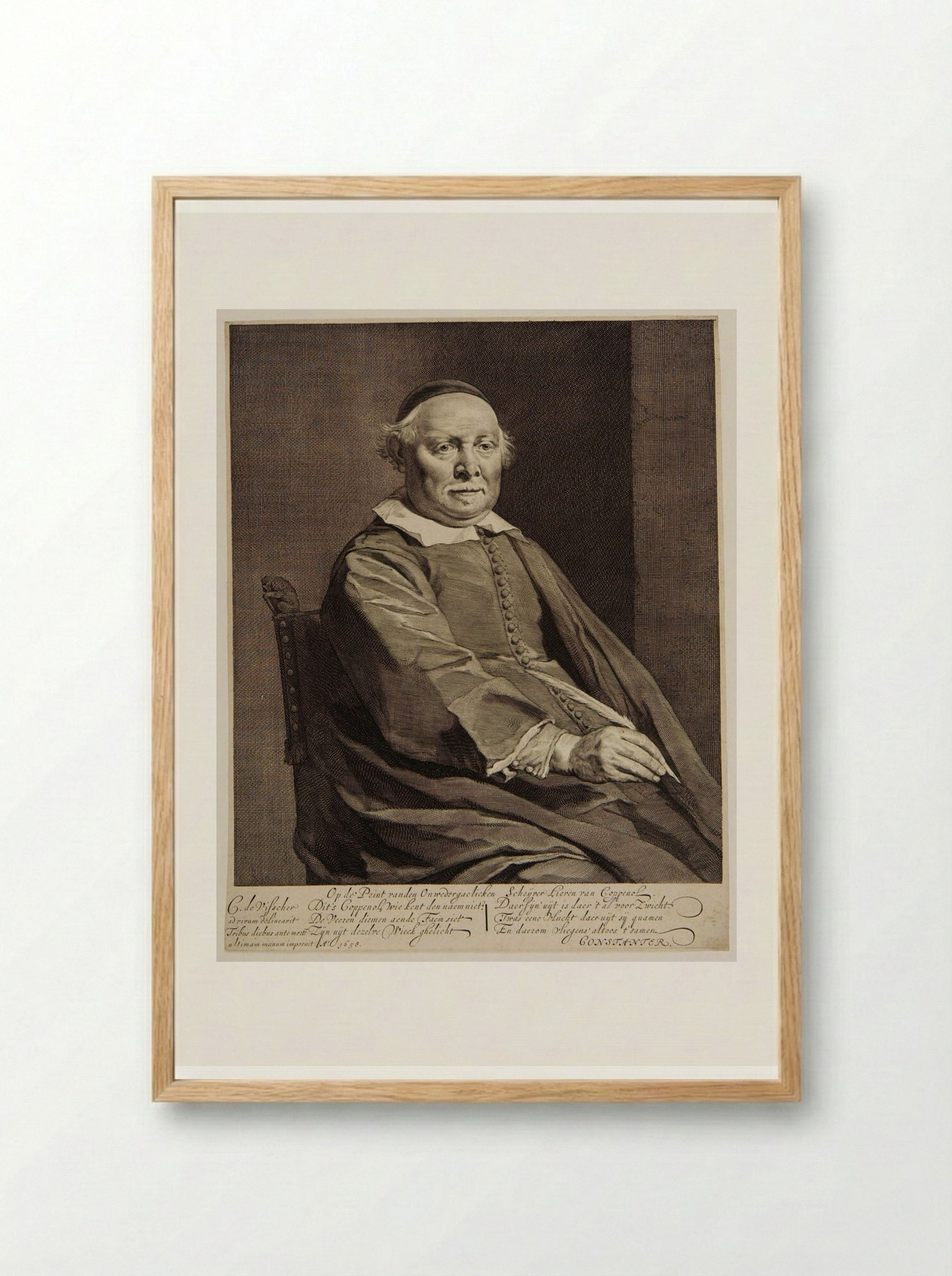 Lievens van Coppenol, Writing Master - Cornelis Visscher - Framed Print Wood