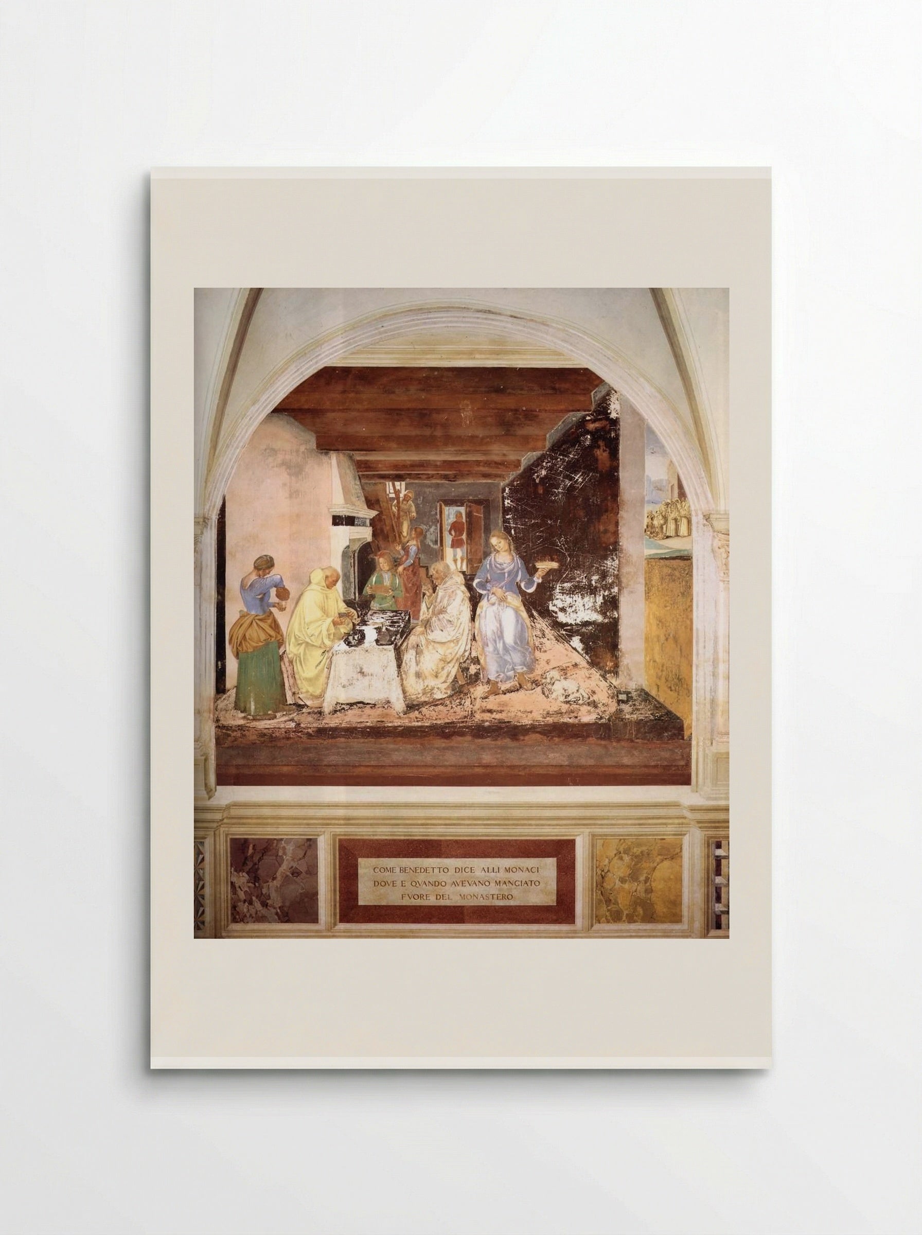 Life of St. Benedict: Benedict Tells Two Monks What They Have Eaten - Luca Signorelli - Poster