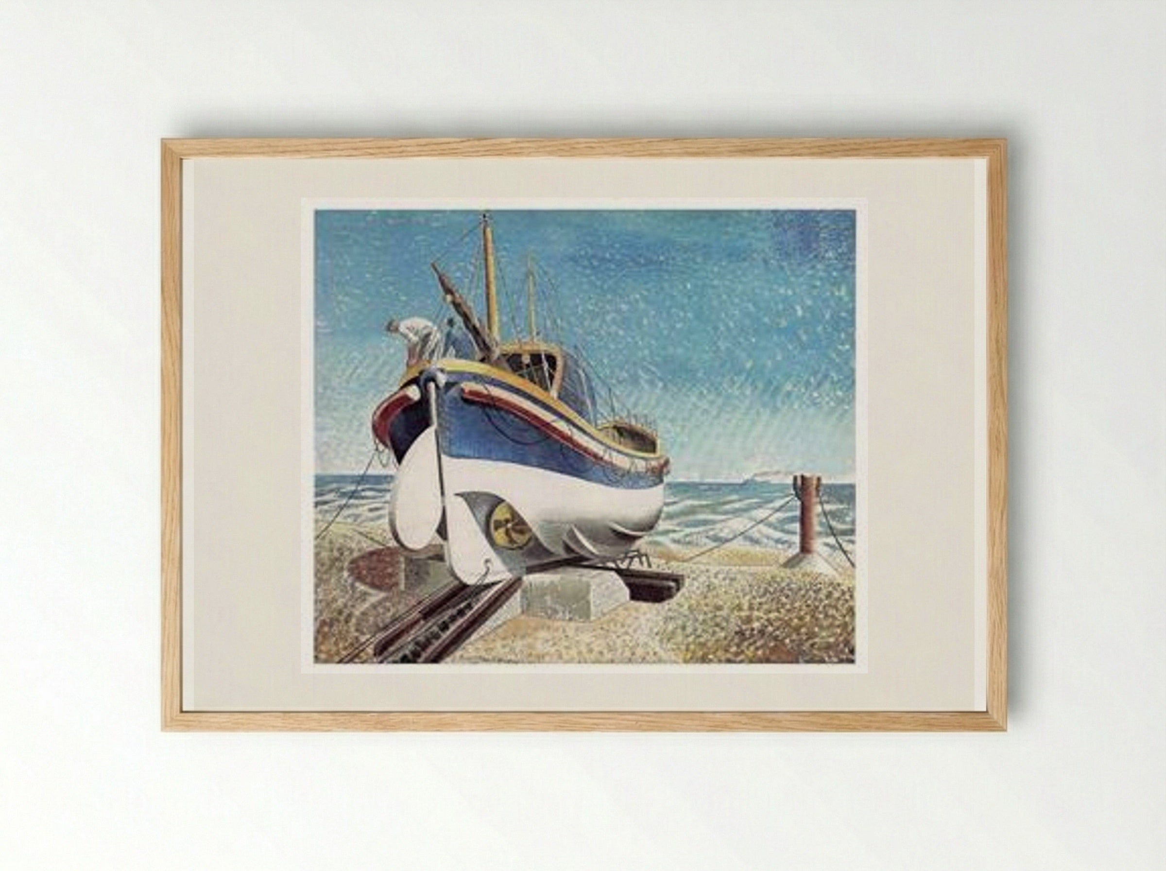 Lifeboat at Aldeburgh - Eric Ravilious - Framed Print Wood