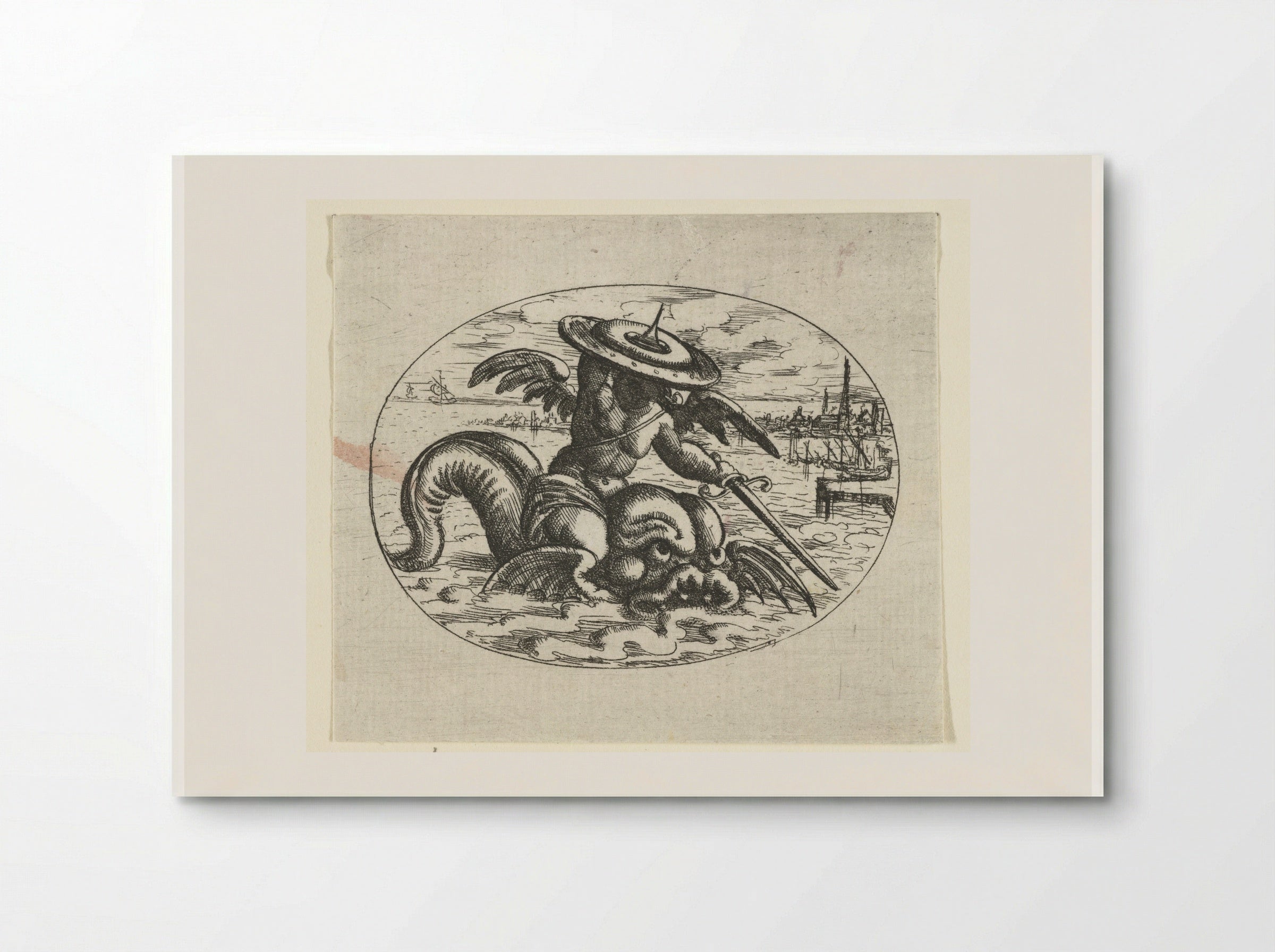 Liggend ovaal met putto - Christoph Jamnitzer - Poster