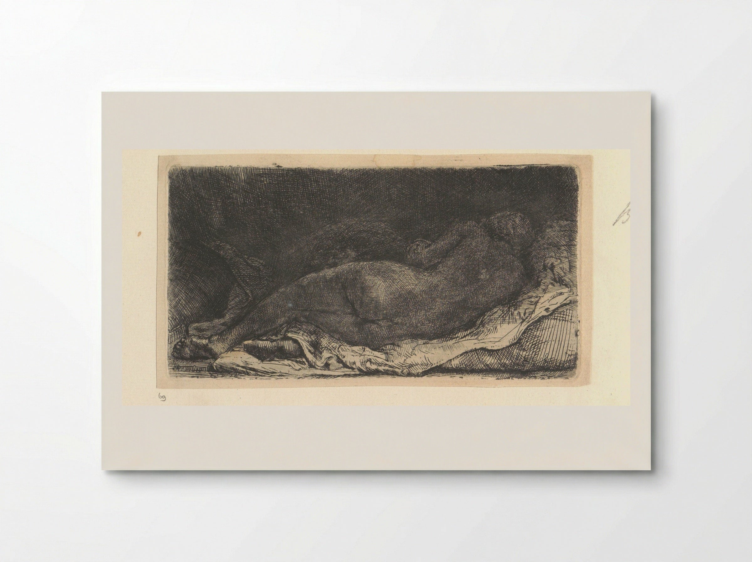 Liggend vrouwelijk naakt (Reclining Female Nude) - Henry Louis Basan - Poster
