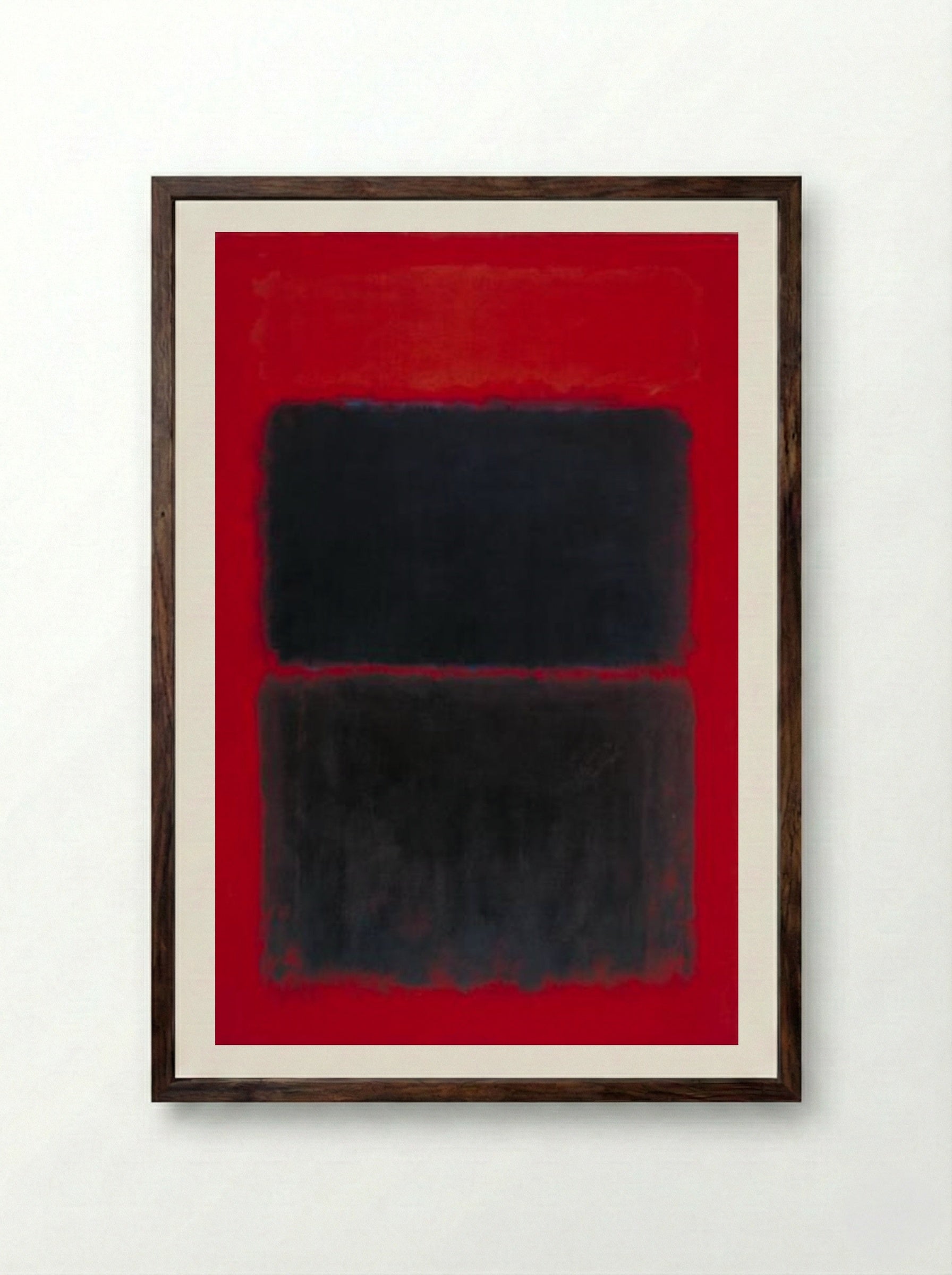 Light Red Over Black - Mark Rothko - Framed Print Dark Wood
