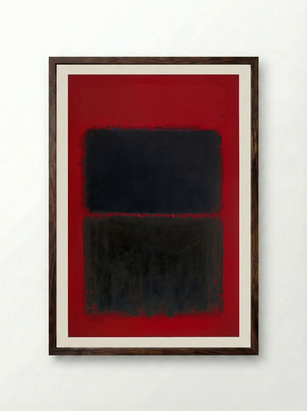 Light Red Over Black - Mark Rothko - Framed Print Dark Wood