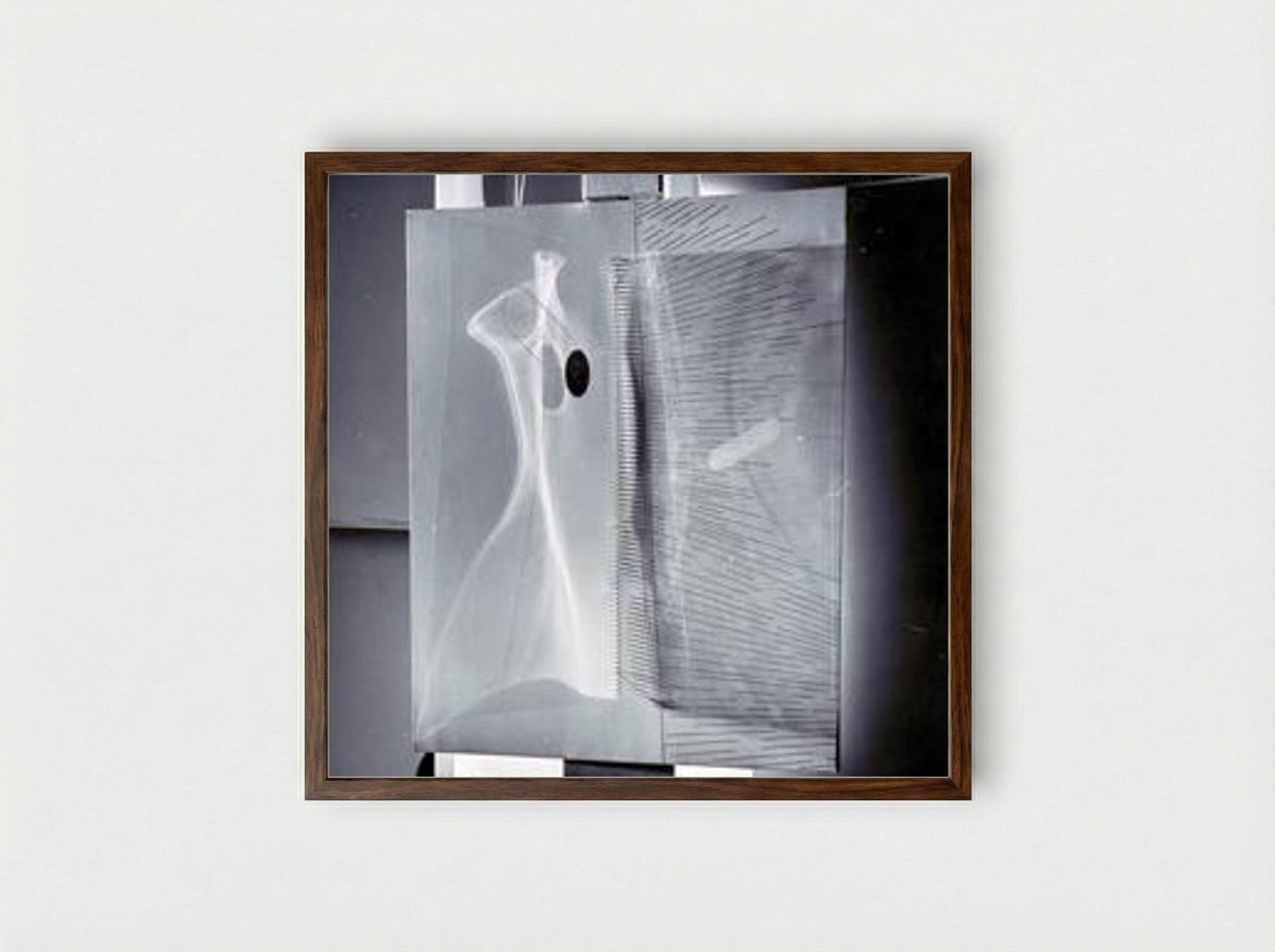 Light painting on hinged celluloid (position 1) - László Moholy-Nagy - Framed Print Dark Wood