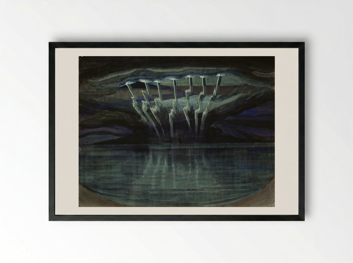 Lightning - Mikalojus Konstantinas Čiurlionis - Framed Print Black