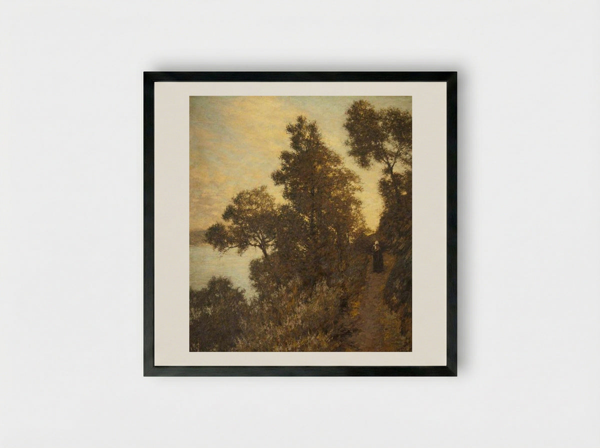 Ligurian Bridle Path - Henry Herbert La Thangue - Framed Print Black