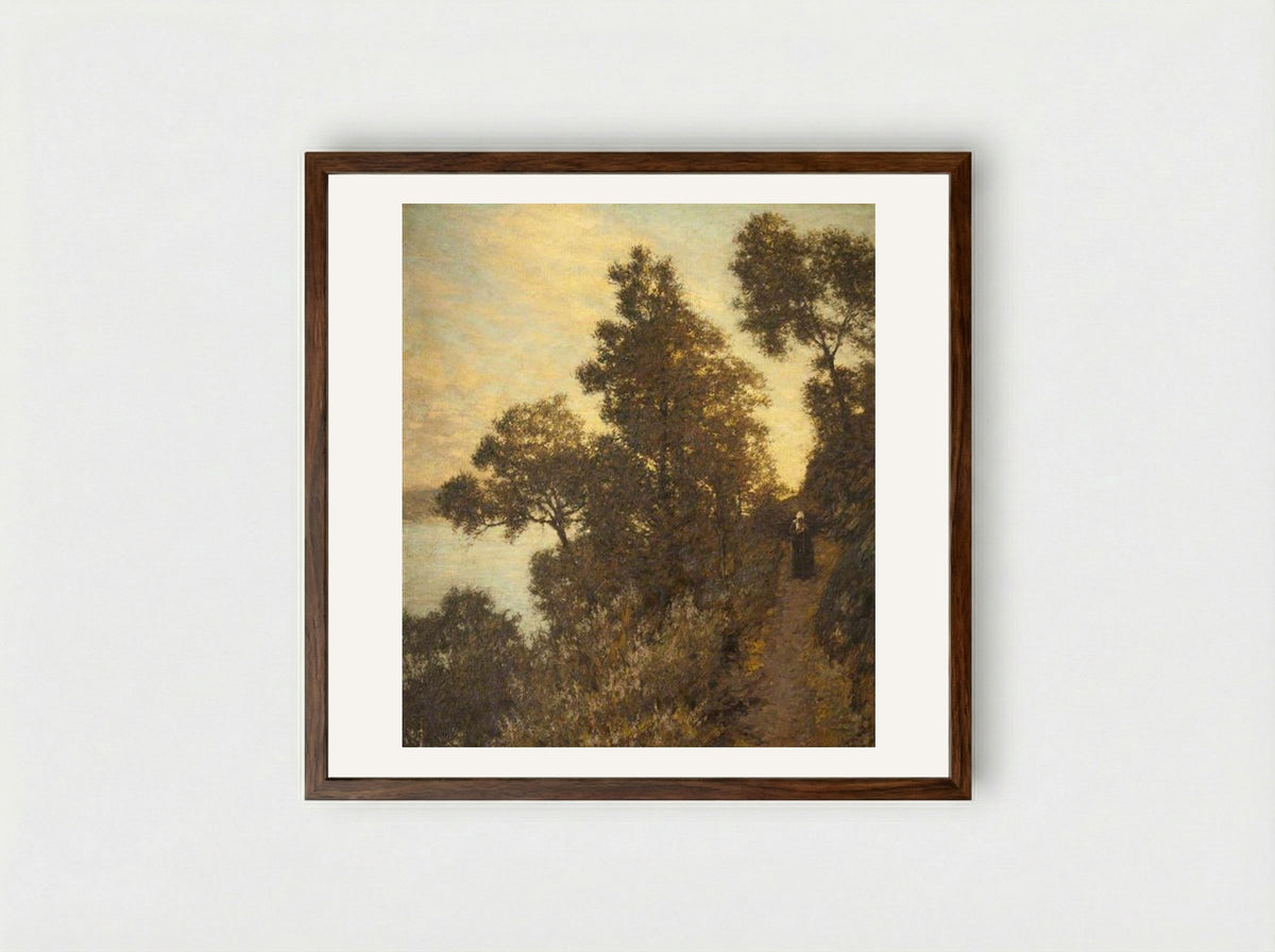 Ligurian Bridle Path - Henry Herbert La Thangue - Framed Print Dark Wood
