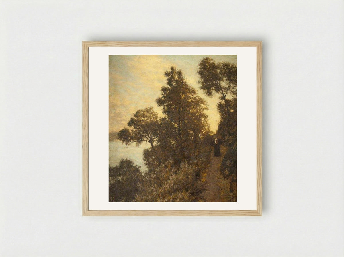 Ligurian Bridle Path - Henry Herbert La Thangue - Framed Print Wood