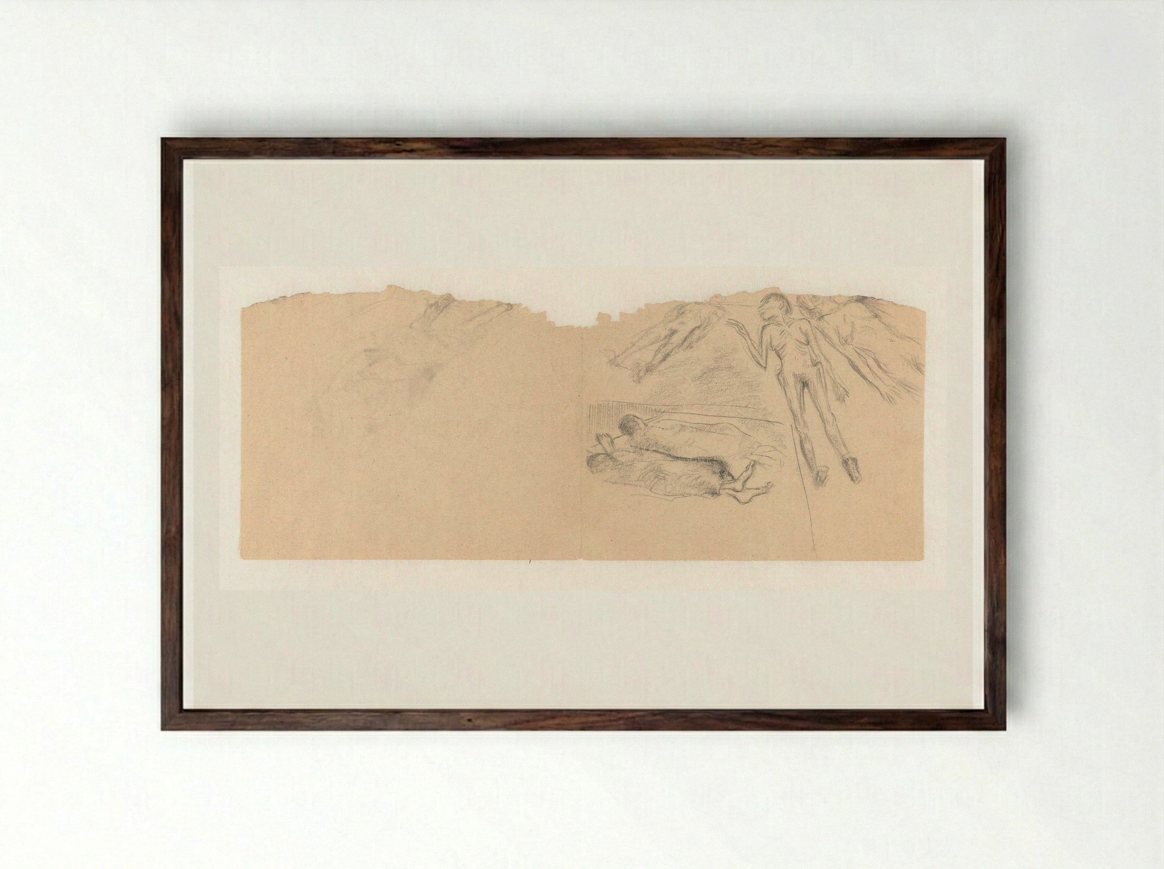 Lijken op de stenen vloer van de wasruimte - Aat Breur-Hibma - Framed Print Dark Wood