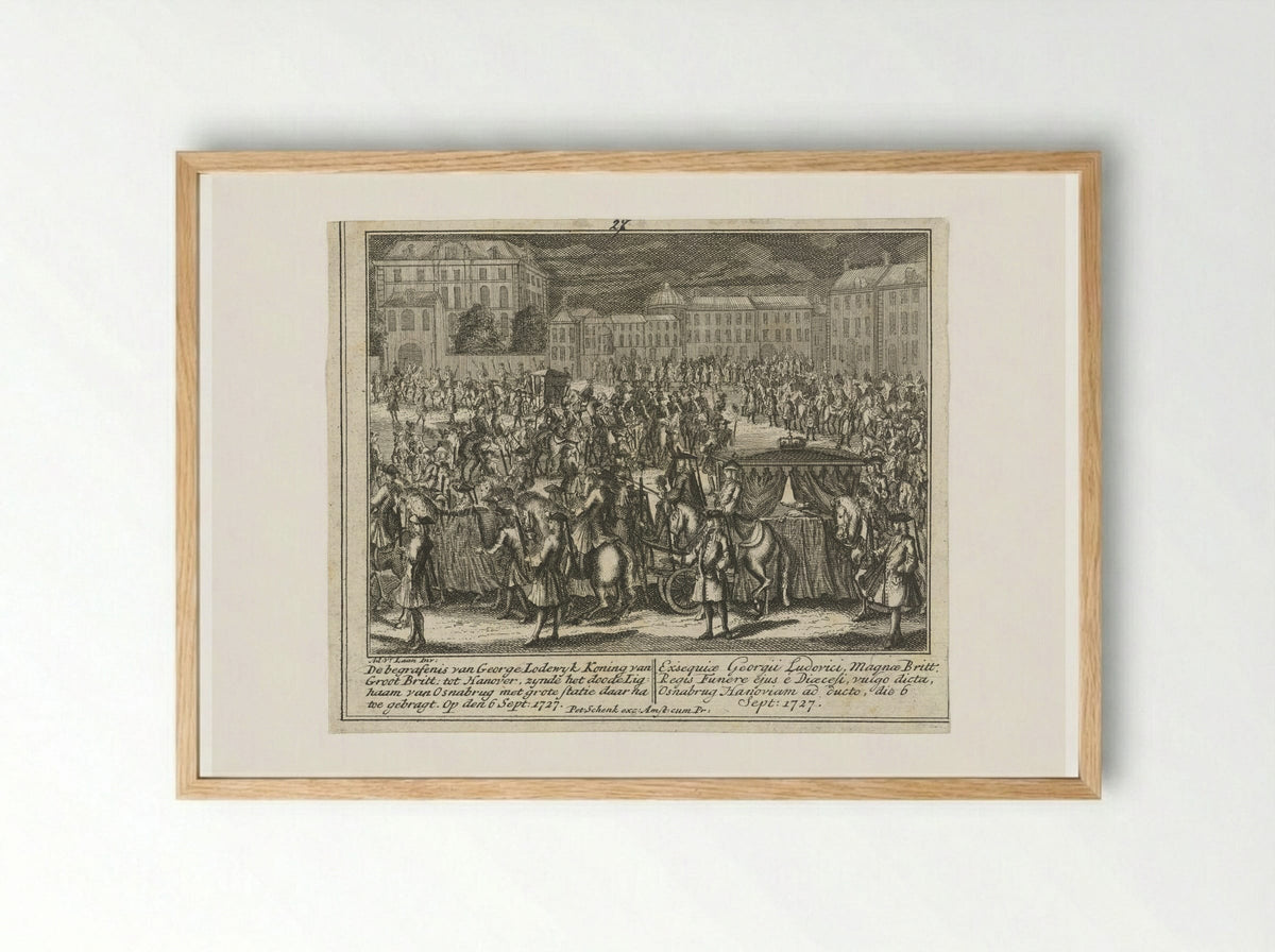 Lijkstatie van George I, koning van Engeland - Leonard Schenk - Framed Print Wood