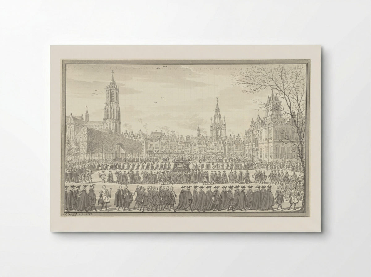 Lijkstatie van prins Willem IV te Delft, 4 februari 1752 - Simon Fokke - Poster
