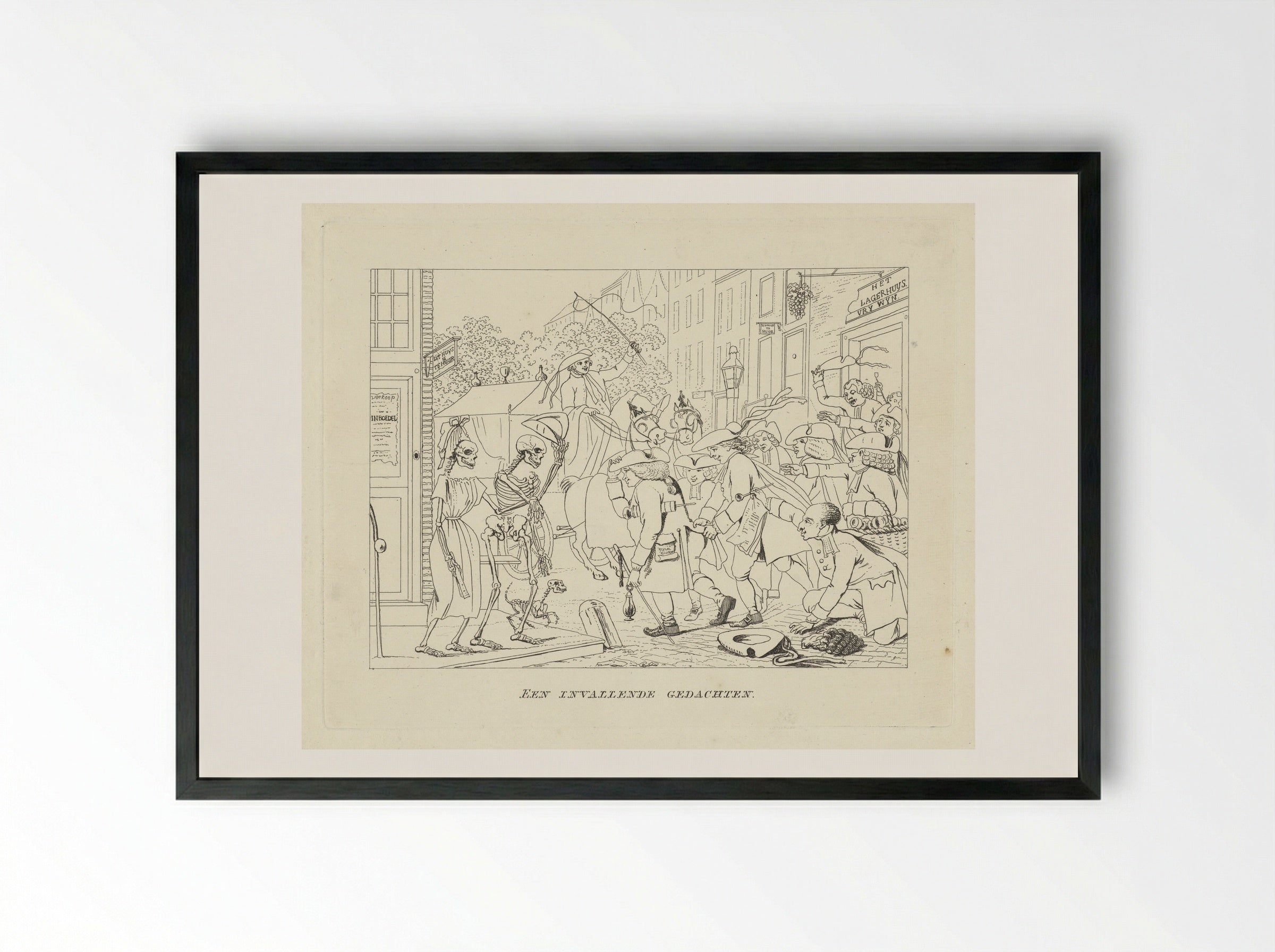 Lijkstoet groet de Dood - Jacob Ernst Marcus - Framed Print Black