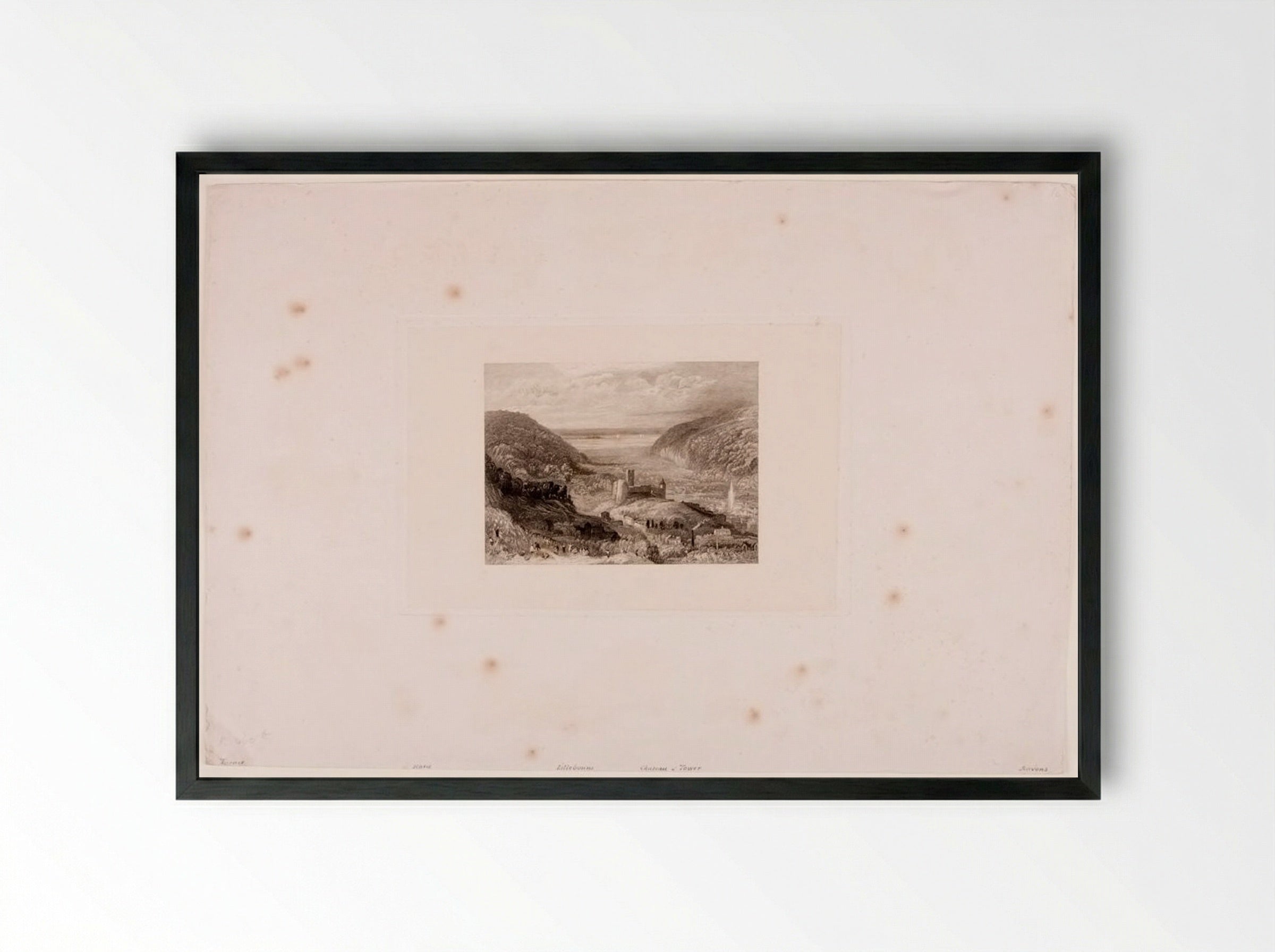 Lillebonne Chateau and Town - Thomas Jeavons - Framed Print Black