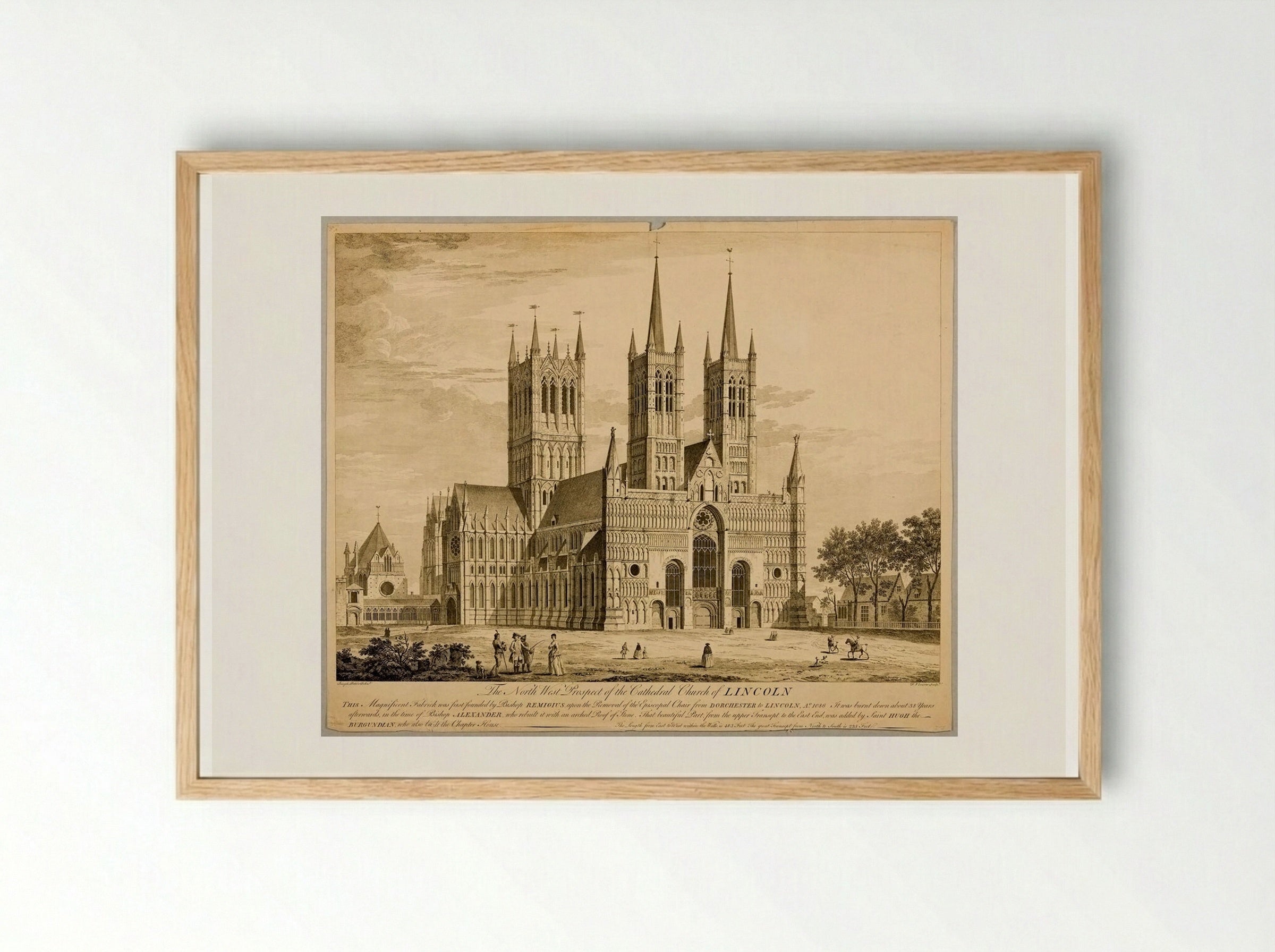 Lincoln Cathedral: North-West Prospect - François Vivares - Framed Print Wood
