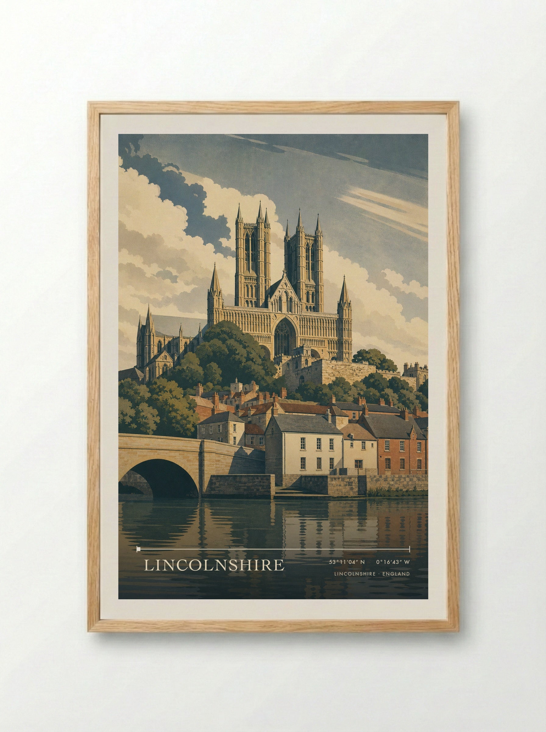 Lincolnshire England Travel Poster - Framed Print Wood