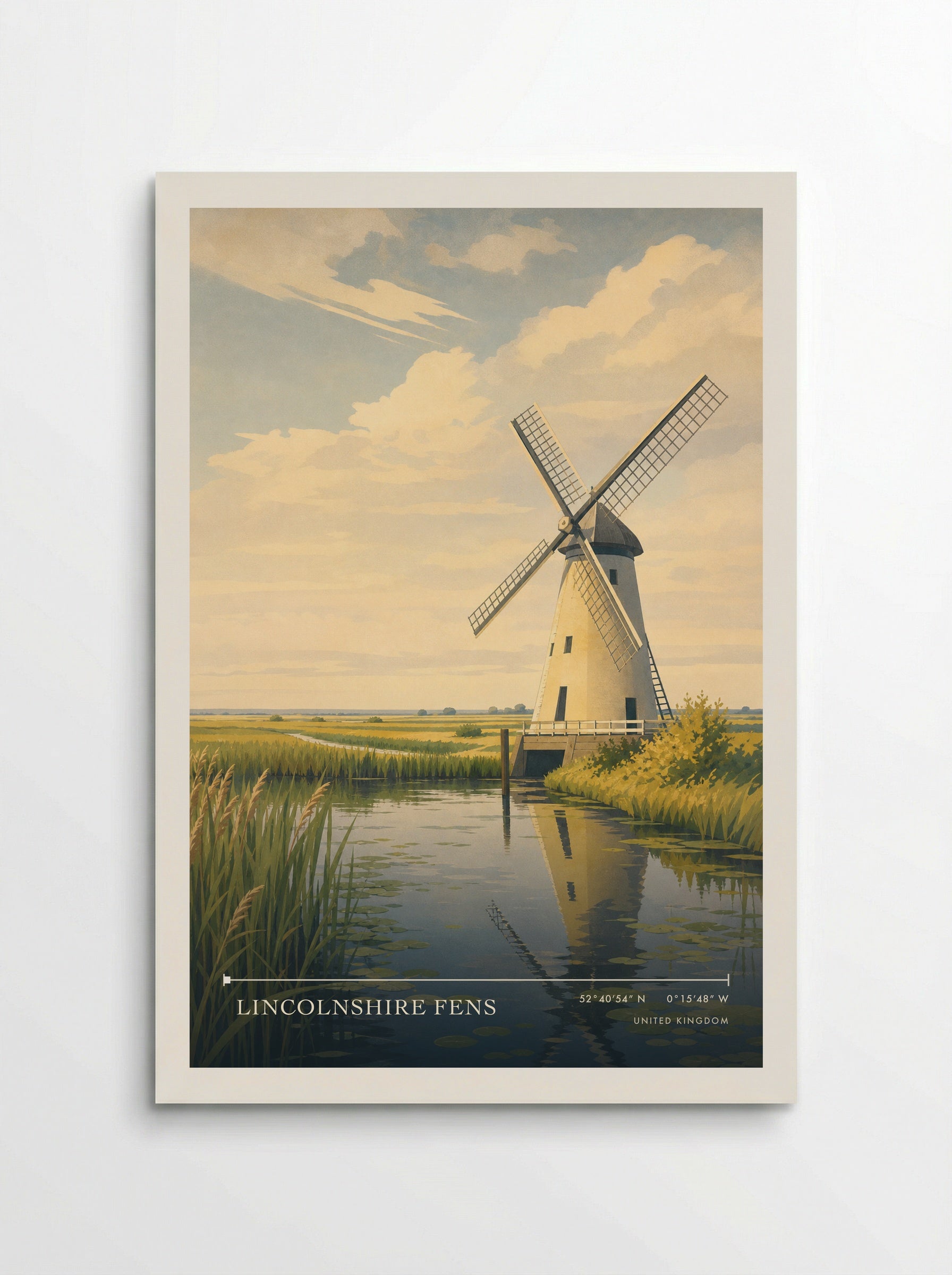 Lincolnshire Fens United Kingdom Travel Poster - Poster