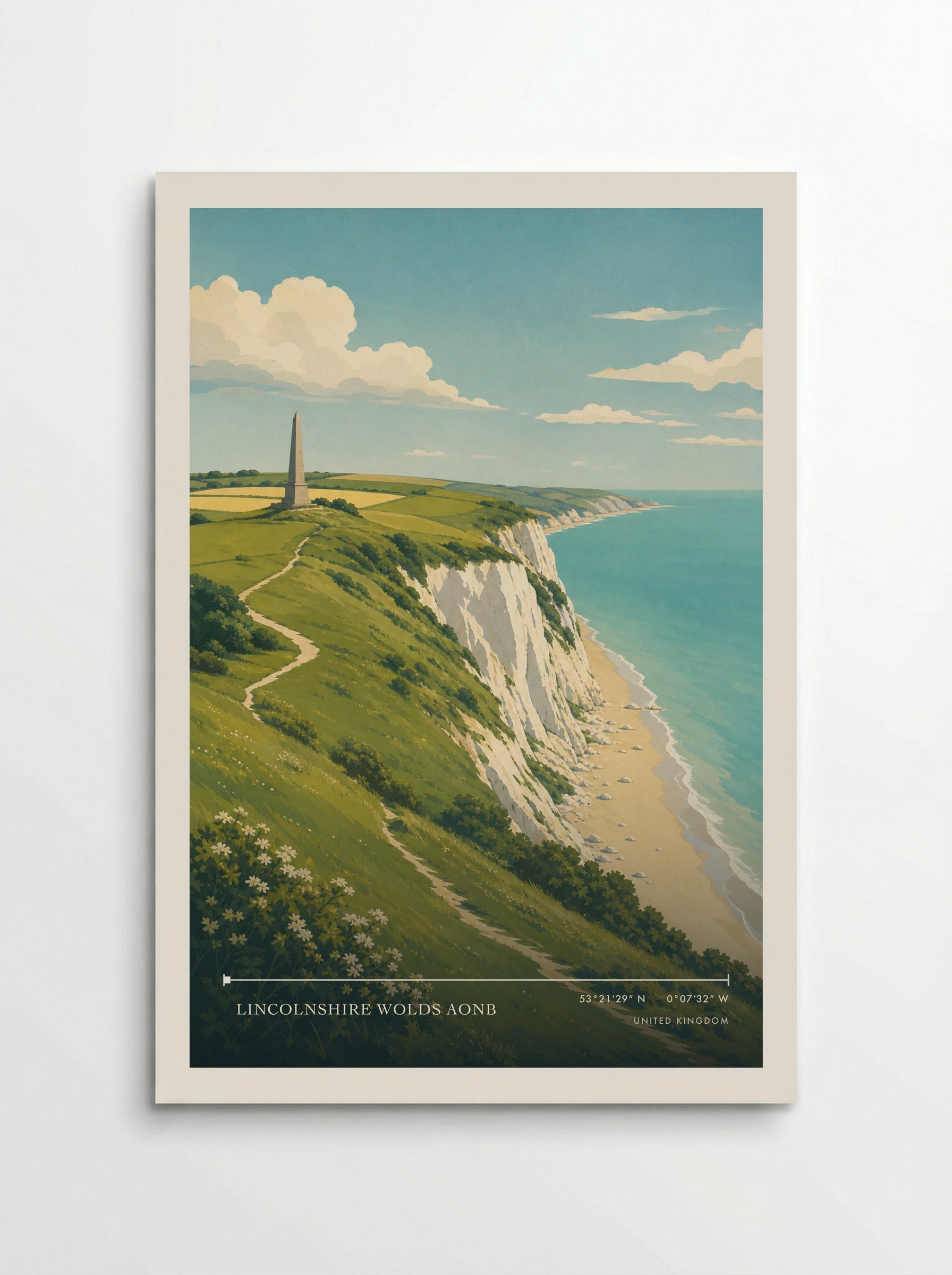 Lincolnshire Wolds AONB United Kingdom Travel Poster - Poster