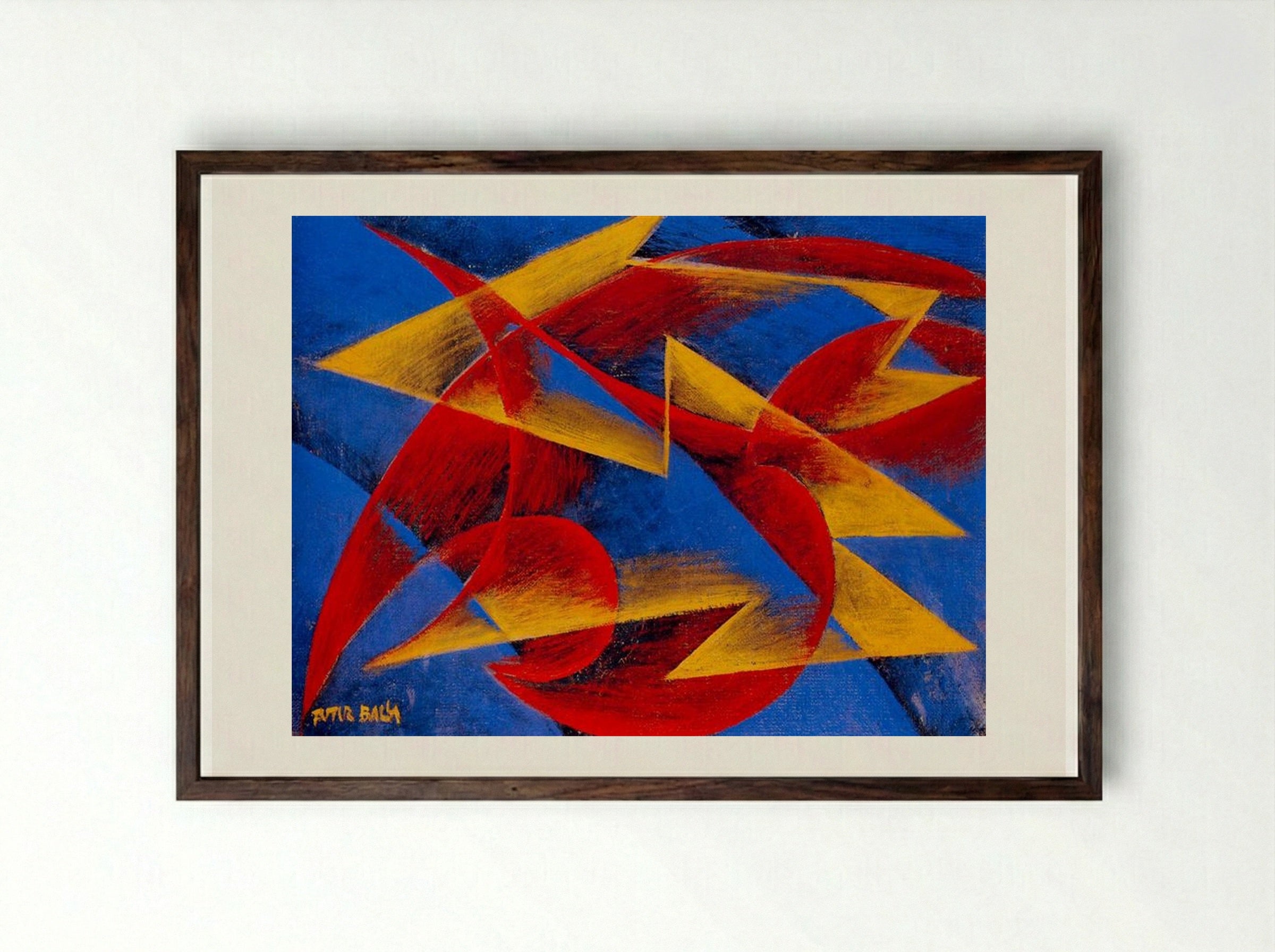 Line of Speed - Giacomo Balla - Framed Print Dark Wood