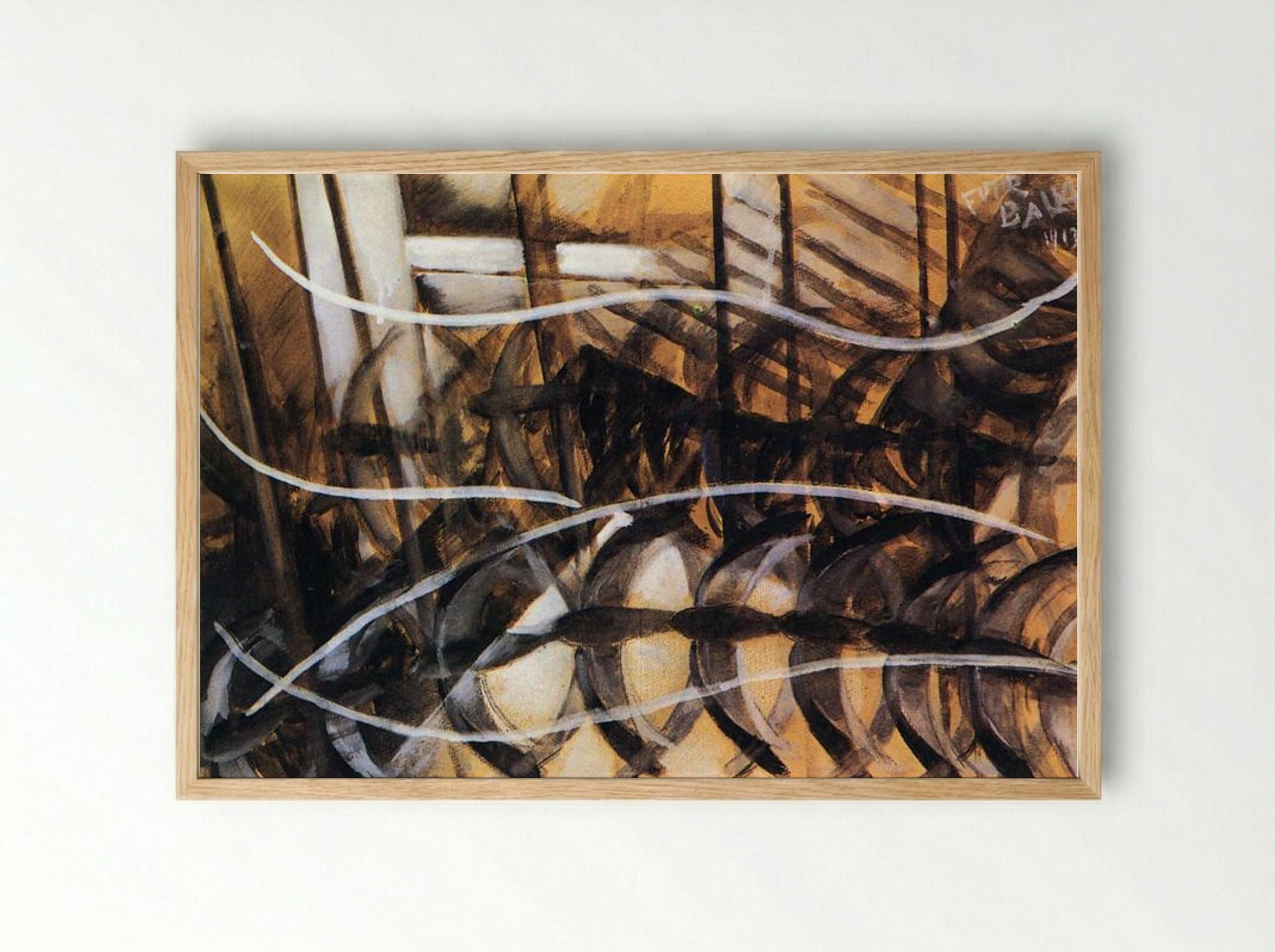 Lines of Movement and Dynamic Succession - Giacomo Balla - Framed Print Wood