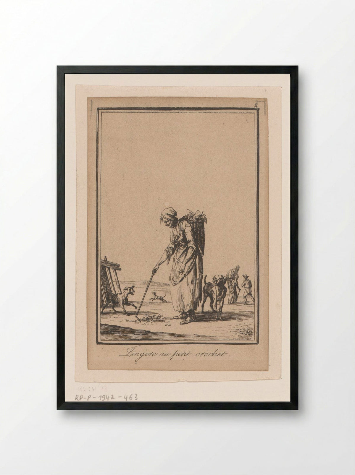 Lingère au petit crochet - Jean Duplessis-Bertaux - Framed Print Black