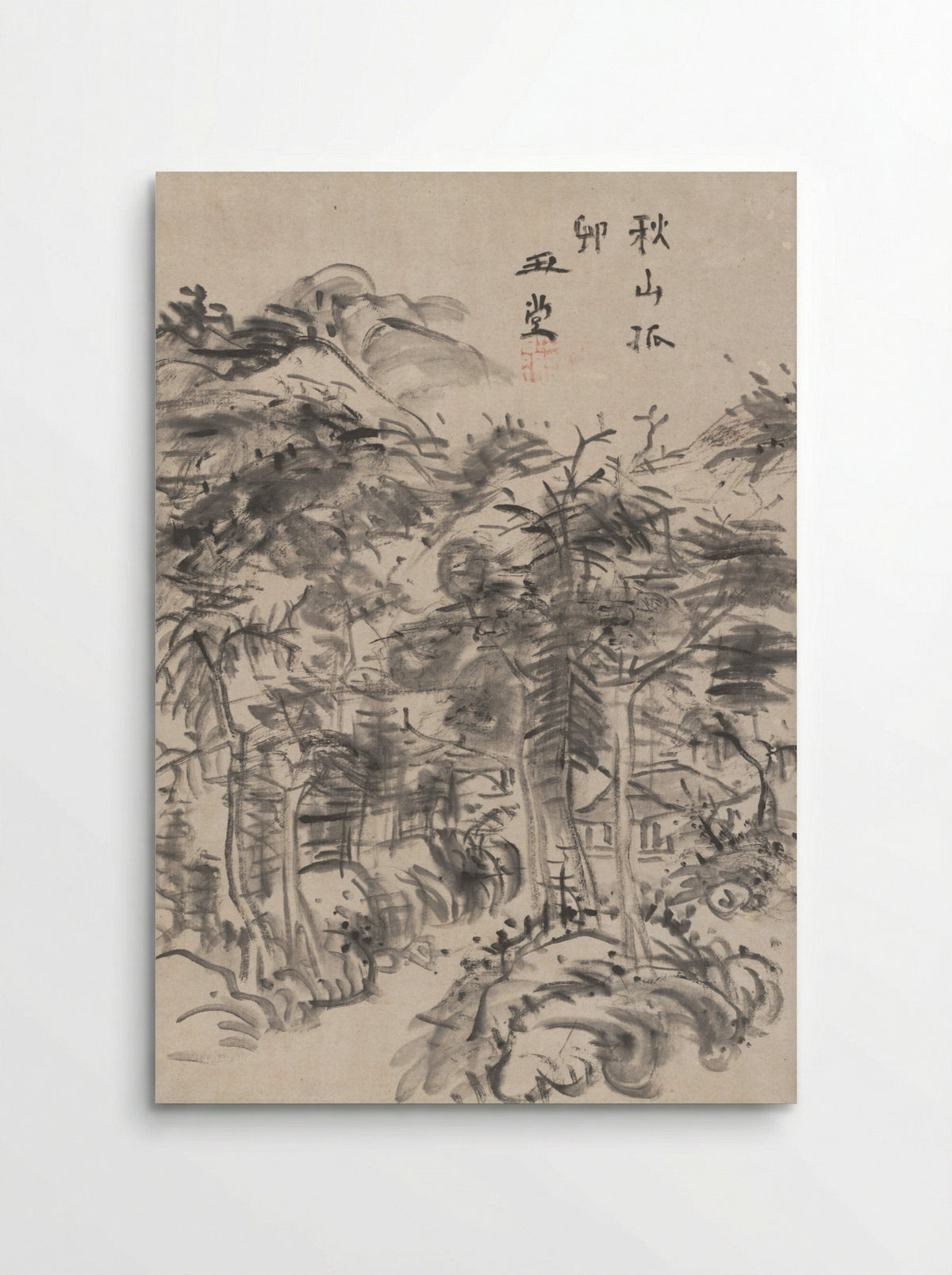 Lingering Rain over Half the Village - Urakami Gyokudō - Poster