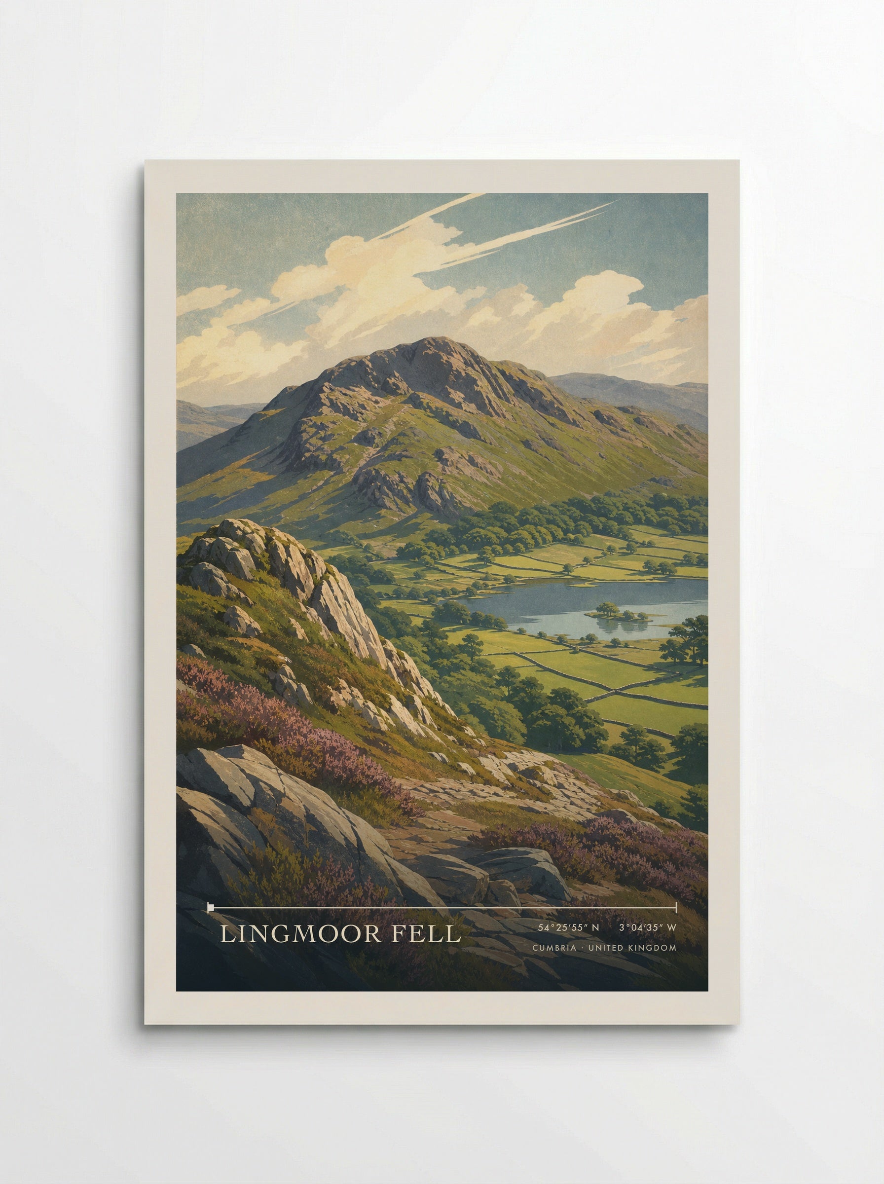 Lingmoor Fell Cumbria United Kingdom Travel Poster - Poster