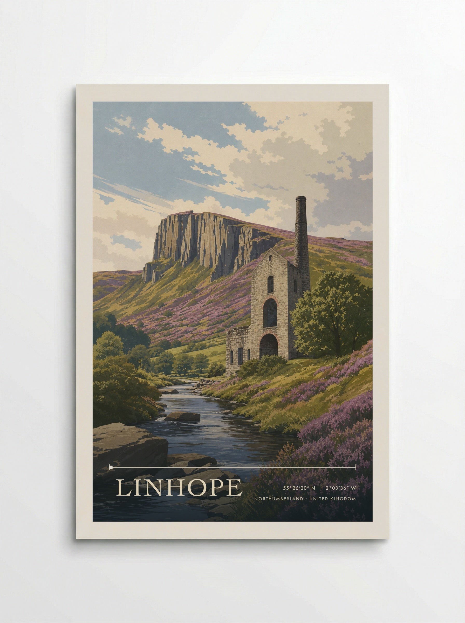 Linhope Northumberland United Kingdom Travel Poster - Poster