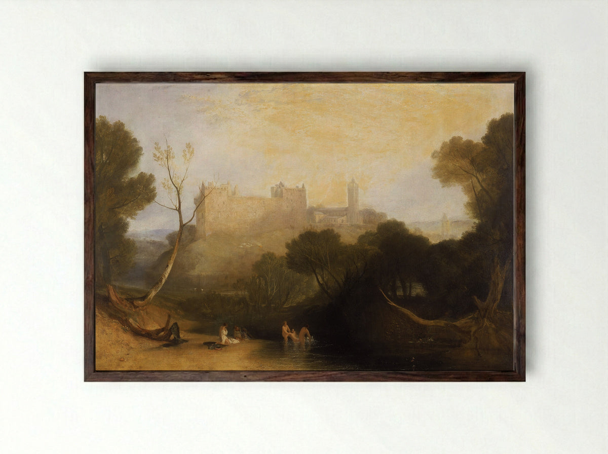 Linlithgow Palace - Joseph Mallord William Turner - Framed Print Dark Wood