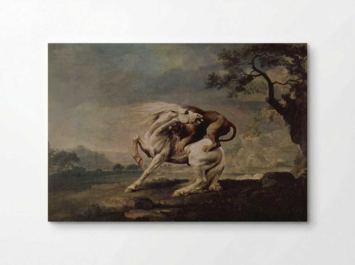 Lion Attacking a Horse - George Stubbs - Poster