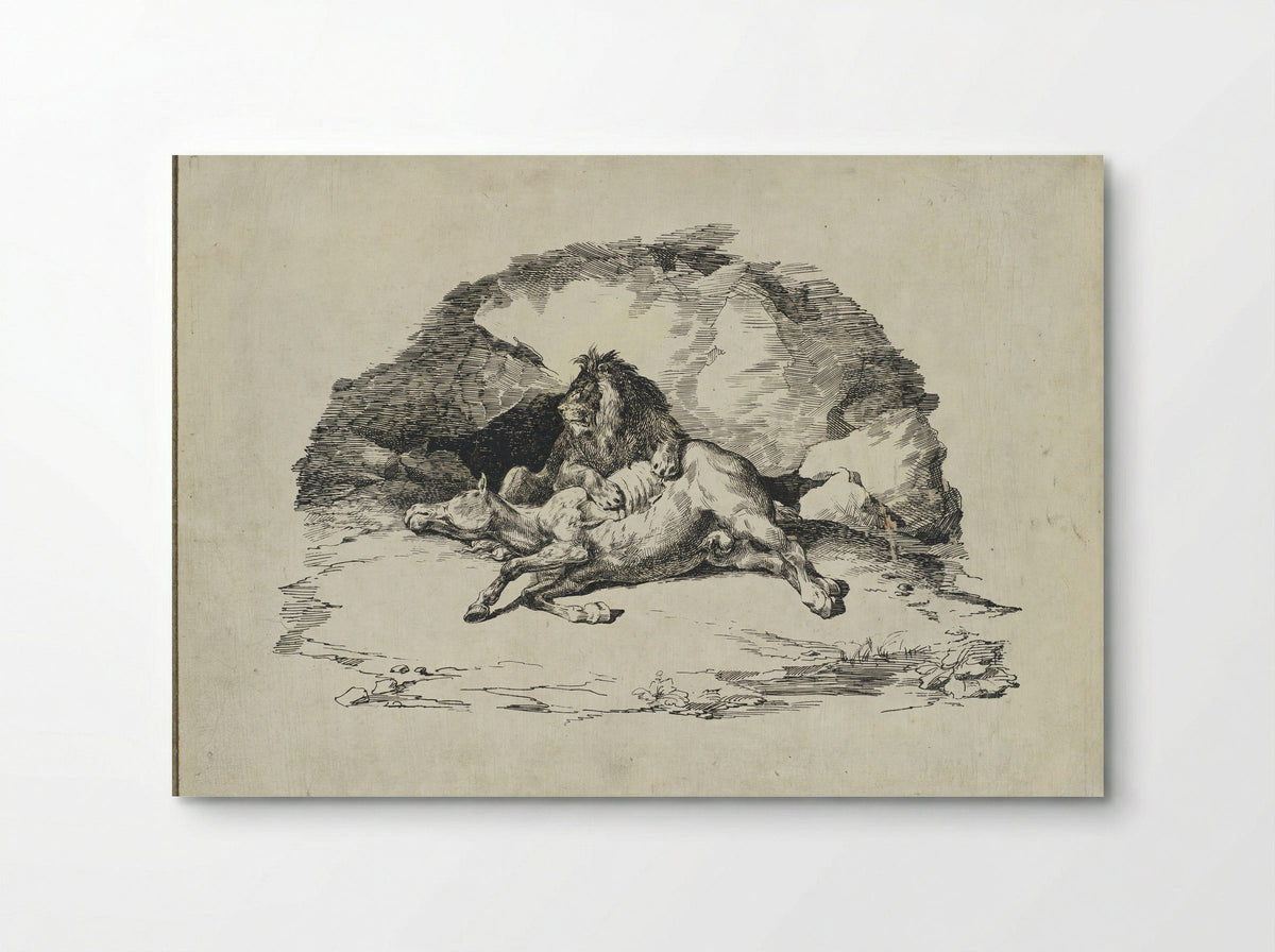 Lion Devouring a Horse - Théodore Géricault - Poster
