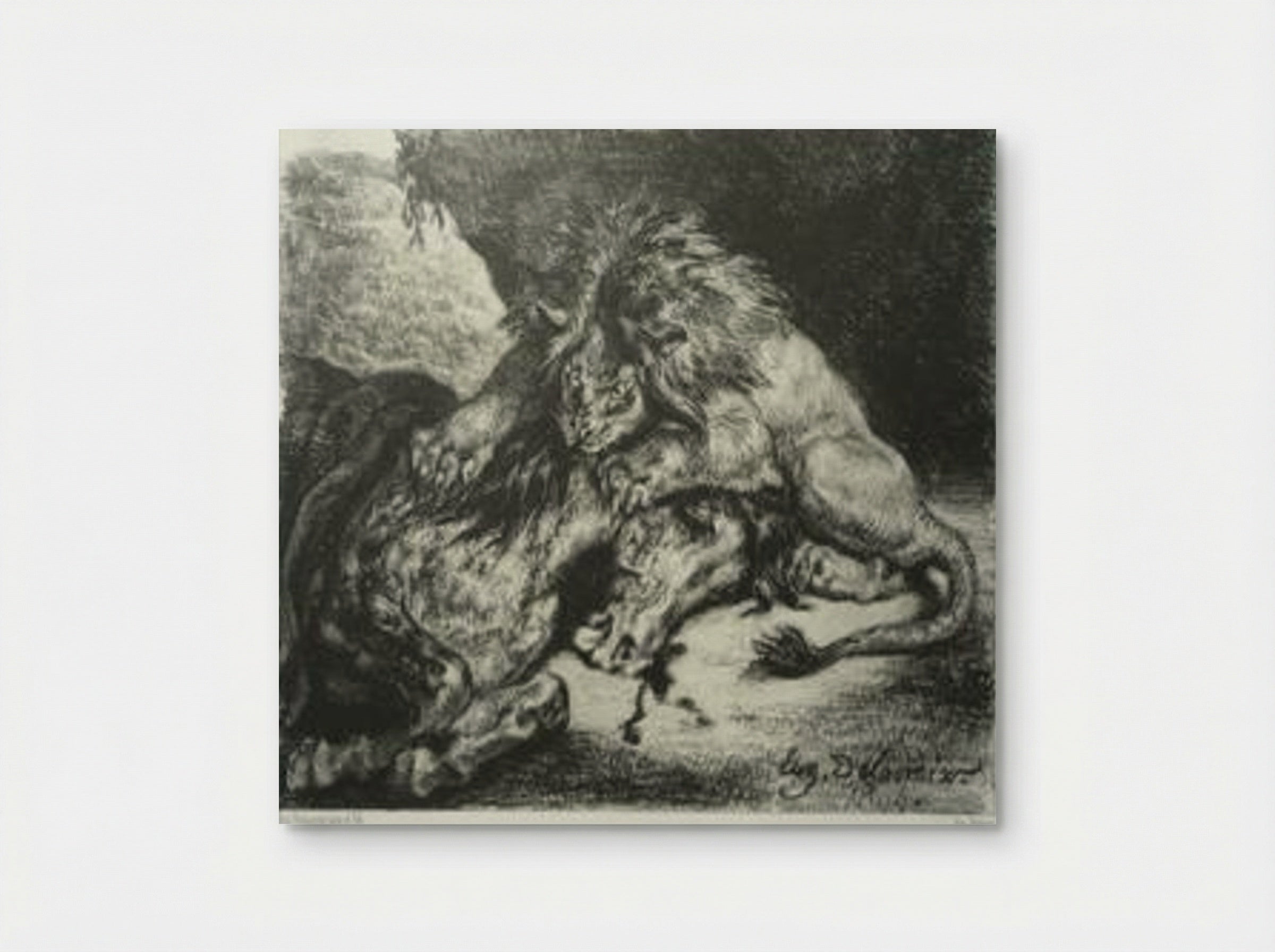 Lion devouring an Arab horse - Eugène Delacroix - Poster