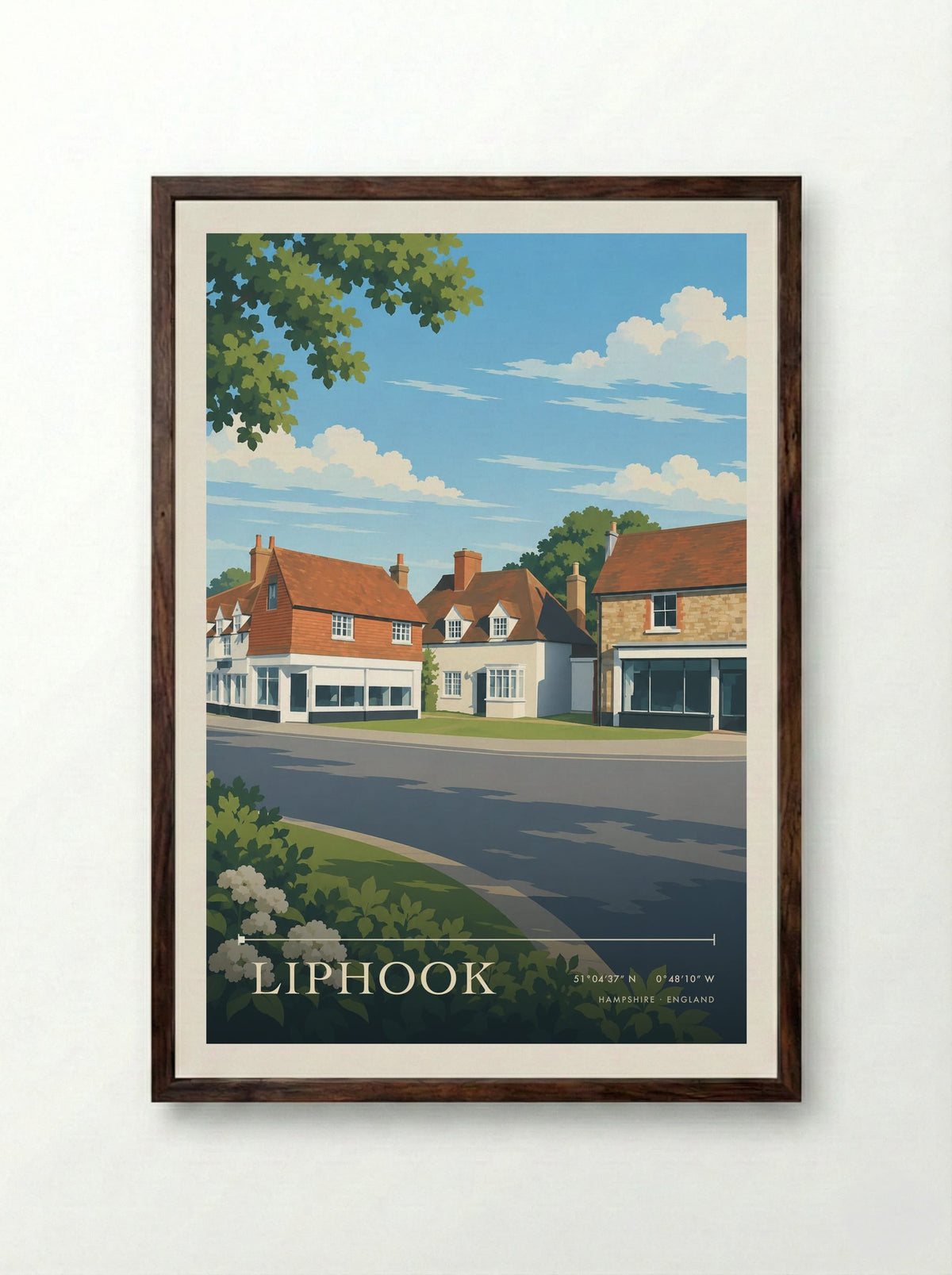 Liphook, Hampshire | Travel Poster - Framed Print Dark Wood