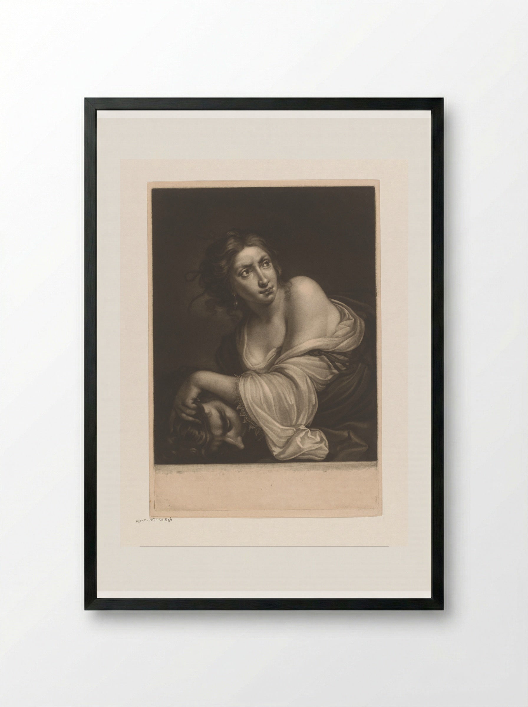 Lisabetta with the Head of Lorenzo - James McArdell - Framed Print Black