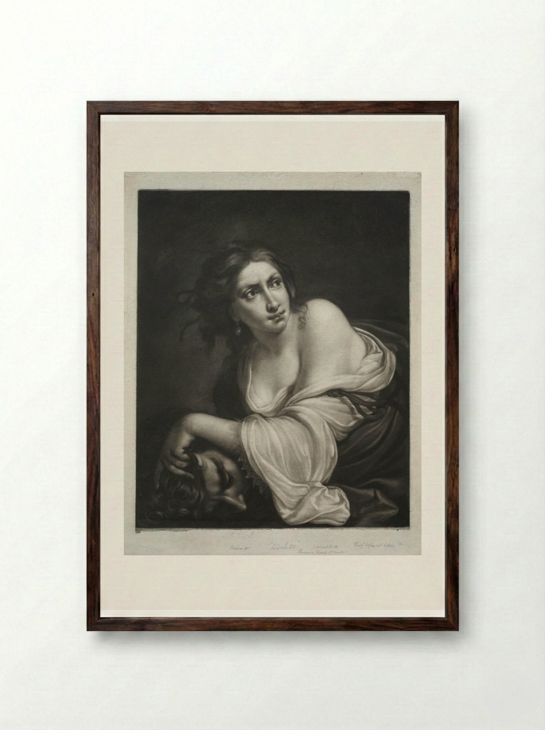 Lisabetta - James McArdell - Framed Print Dark Wood