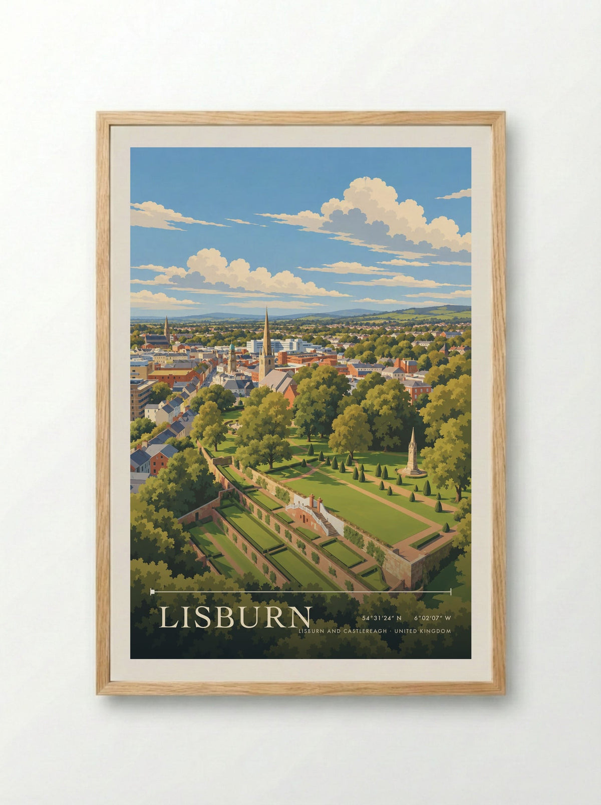 Lisburn, Lisburn and Castlereagh | Travel Poster - Framed Print Wood