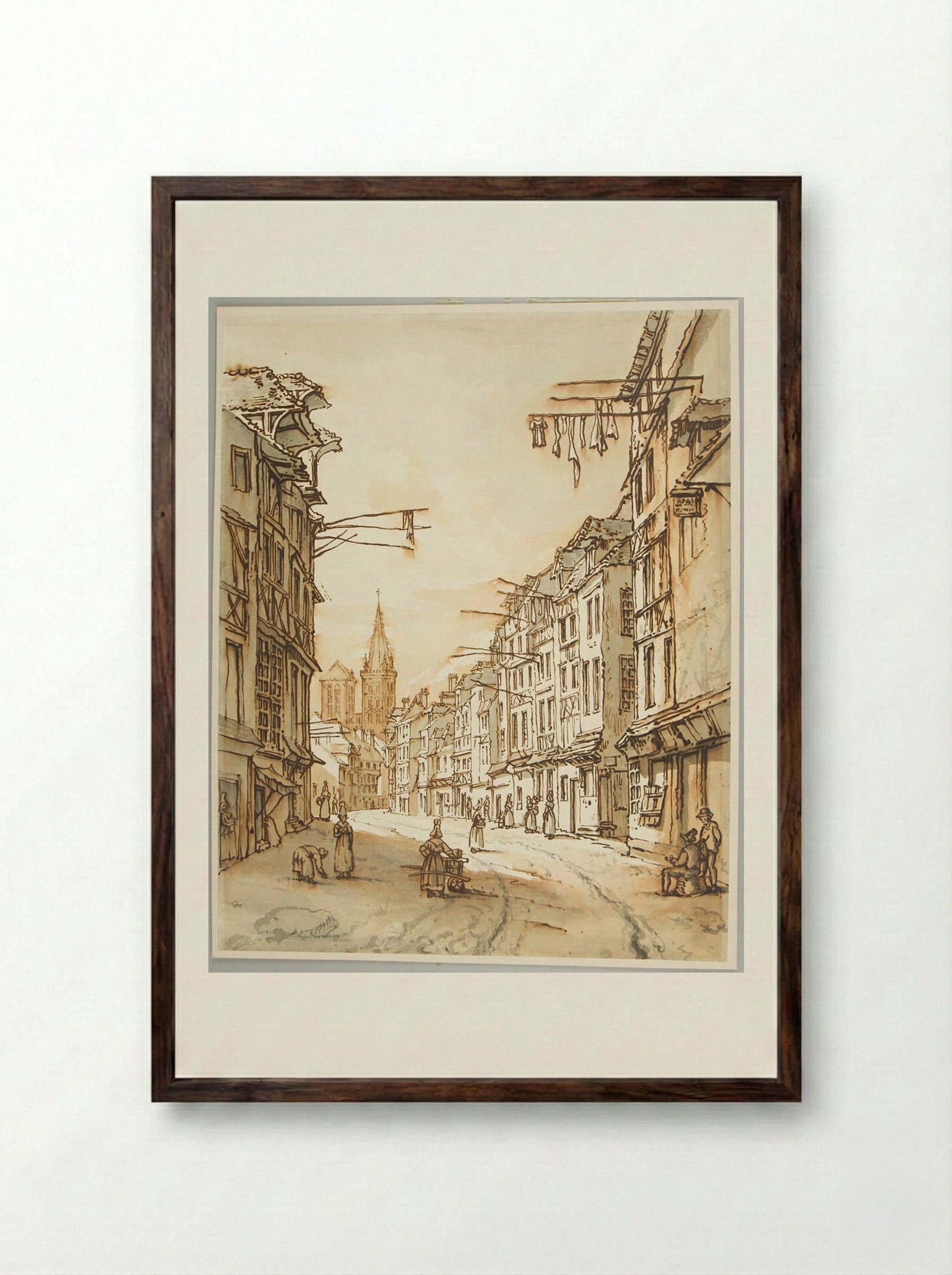 Lisieux - Henry Edridge - Framed Print Dark Wood