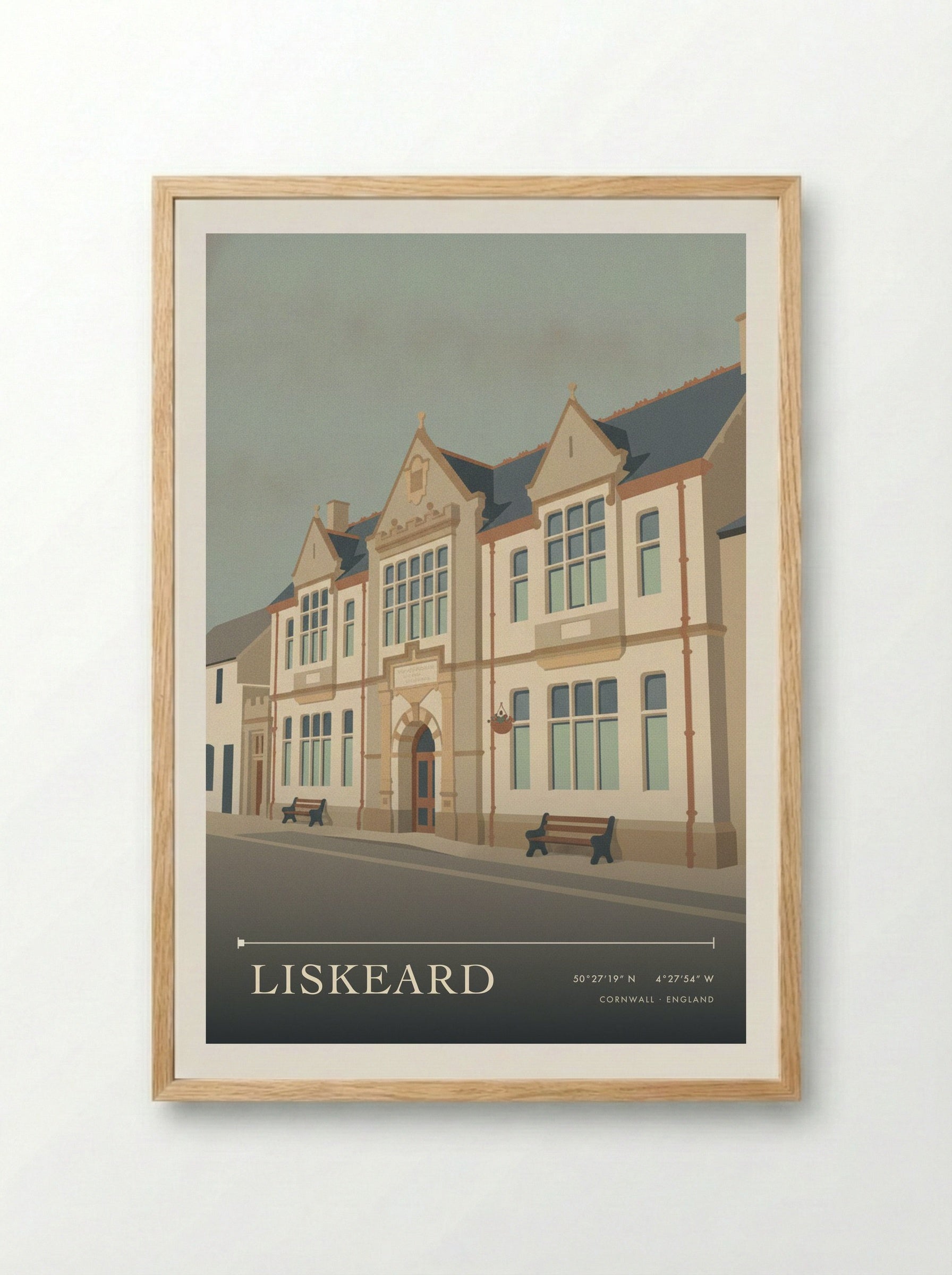 Liskeard Cornwall England Travel Poster - Framed Print Wood
