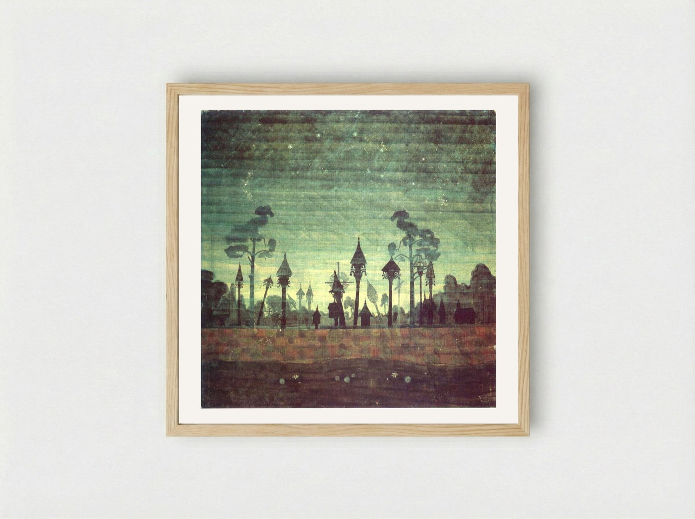 Lithuanian Graveyard - Mikalojus Konstantinas Čiurlionis - Framed Print Wood