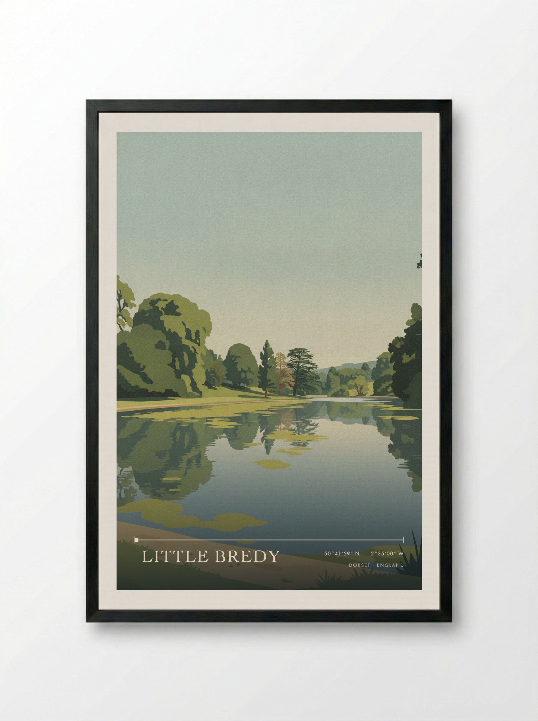 Little Bredy Dorset England Travel Poster - Framed Print Black