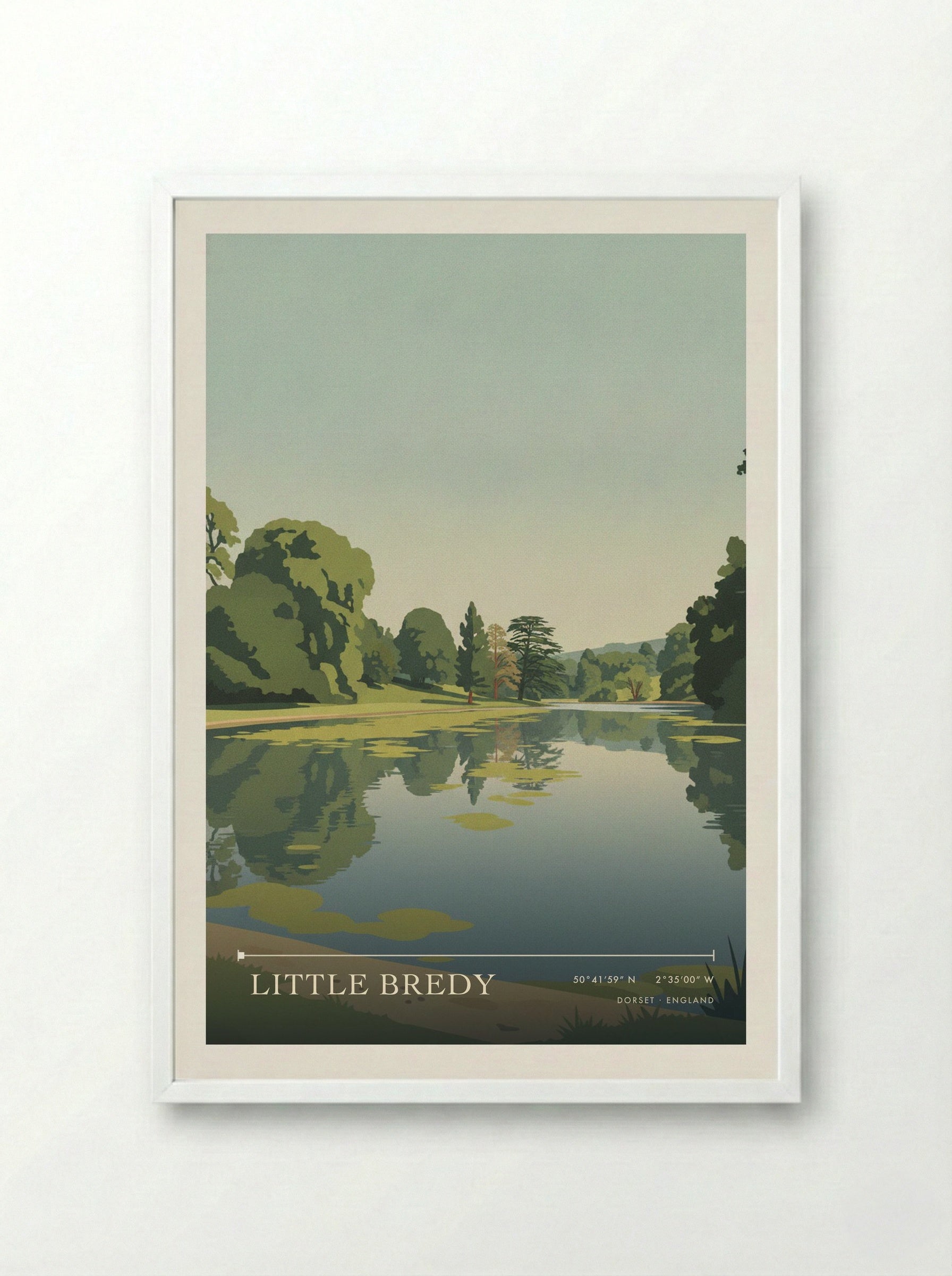 Little Bredy Dorset England Travel Poster - Framed Print White