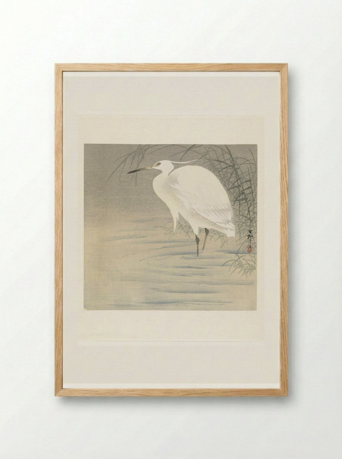 Little Egret - Matsuki Heikichi - Framed Print Wood