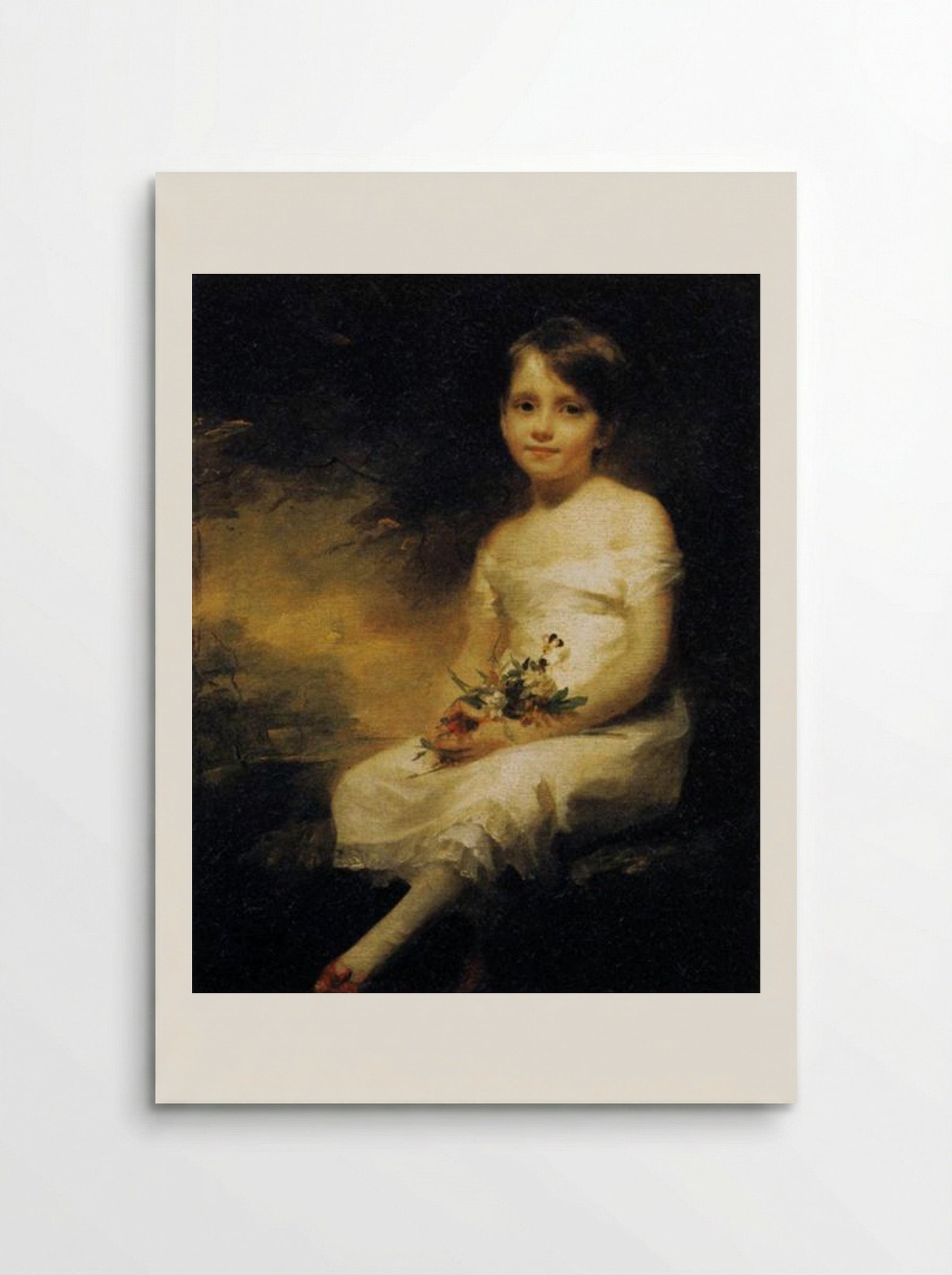 Little Girl Holding Flowers, Portrait of Nancy Graham - Henry Raeburn - Poster