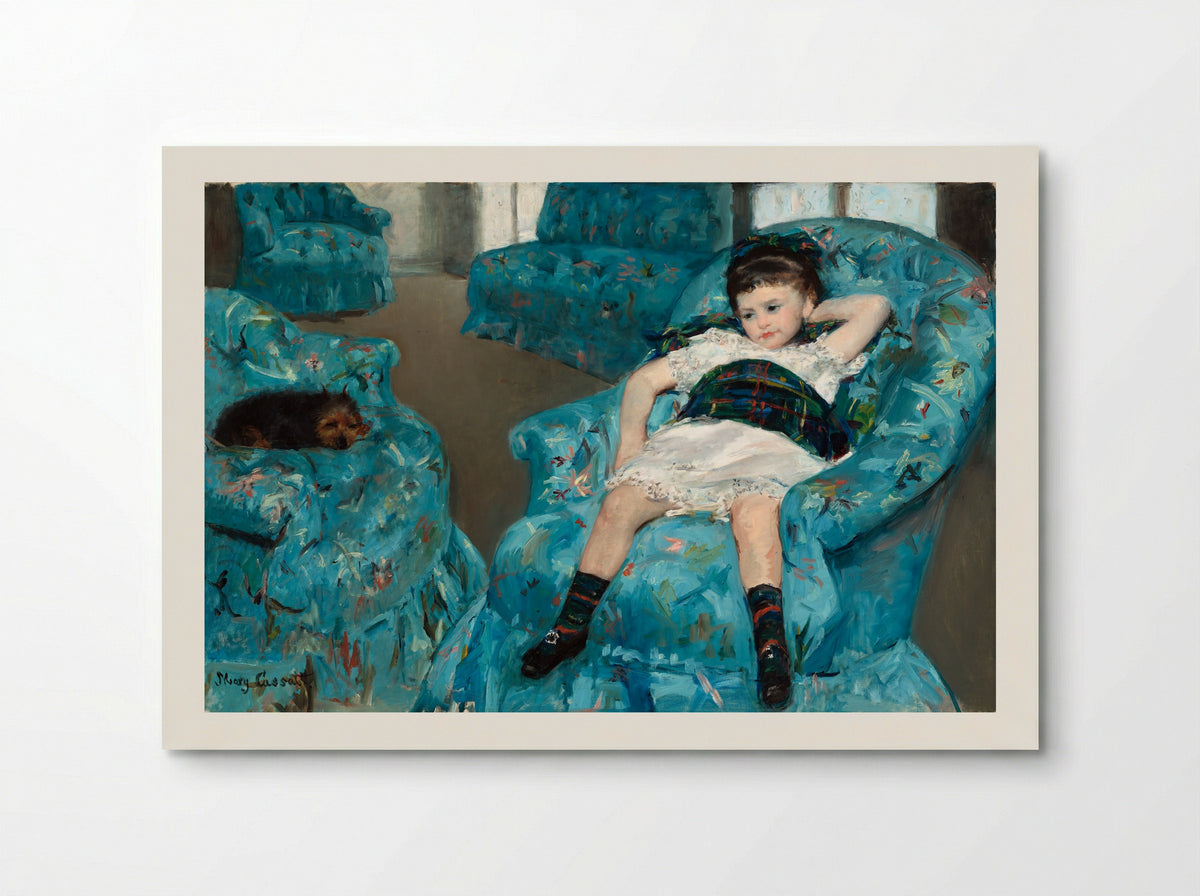 Little Girl in a Blue Armchair - Mary Cassatt - Poster