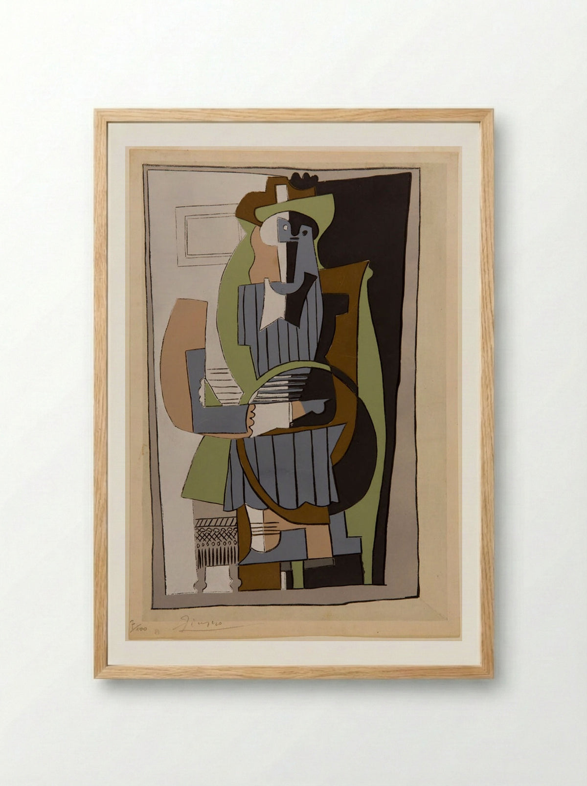 Little Girl with Hoop - Pablo Picasso - Framed Print Wood