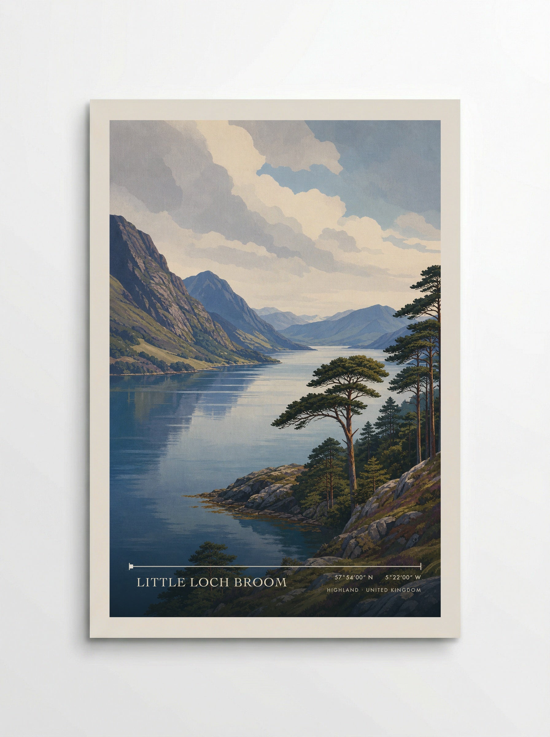 Little Loch Broom Highland United Kingdom Travel Poster - Poster