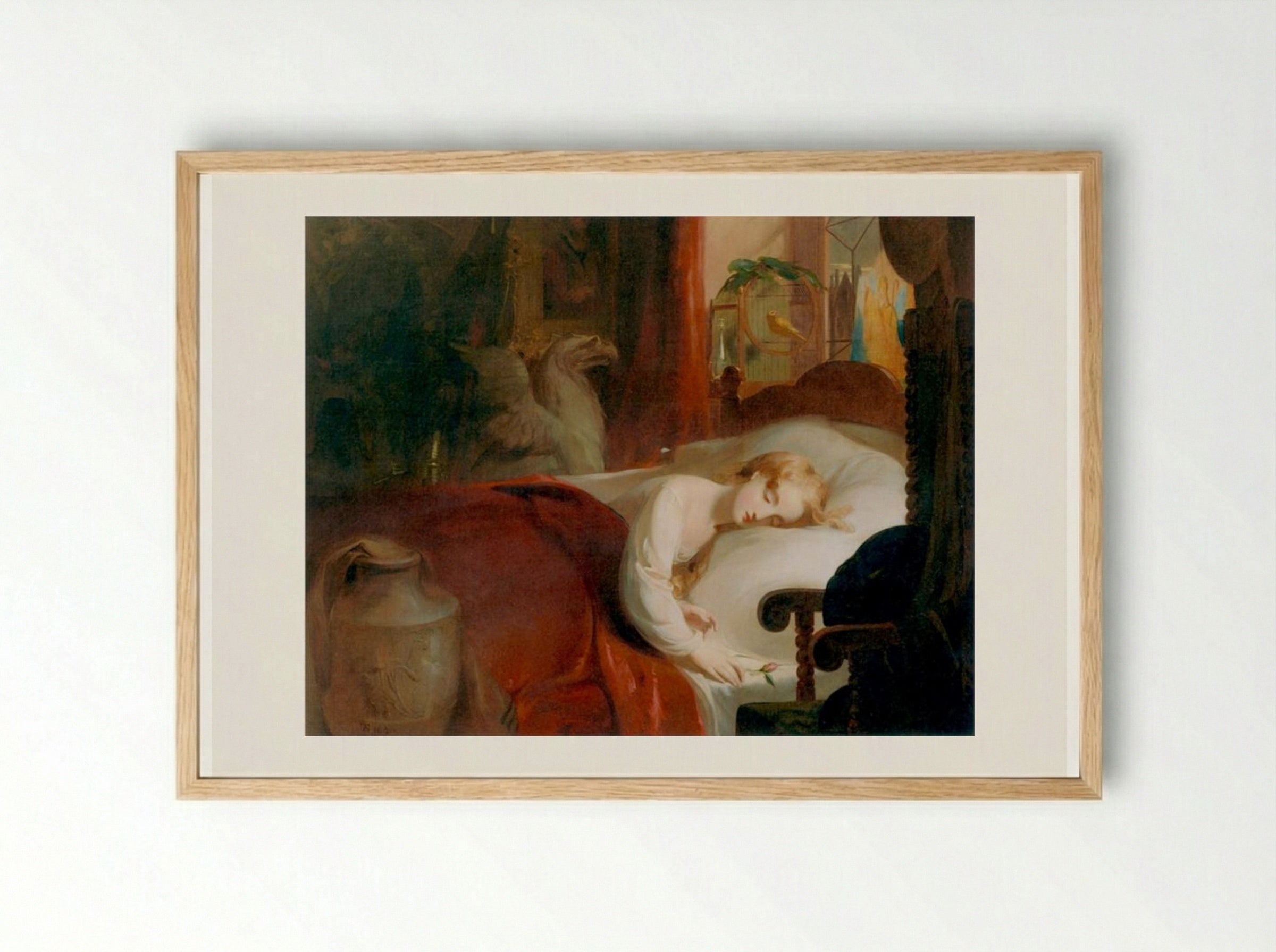 Little Nell Asleep in the Curiosity Shop - Thomas Sully - Framed Print Wood