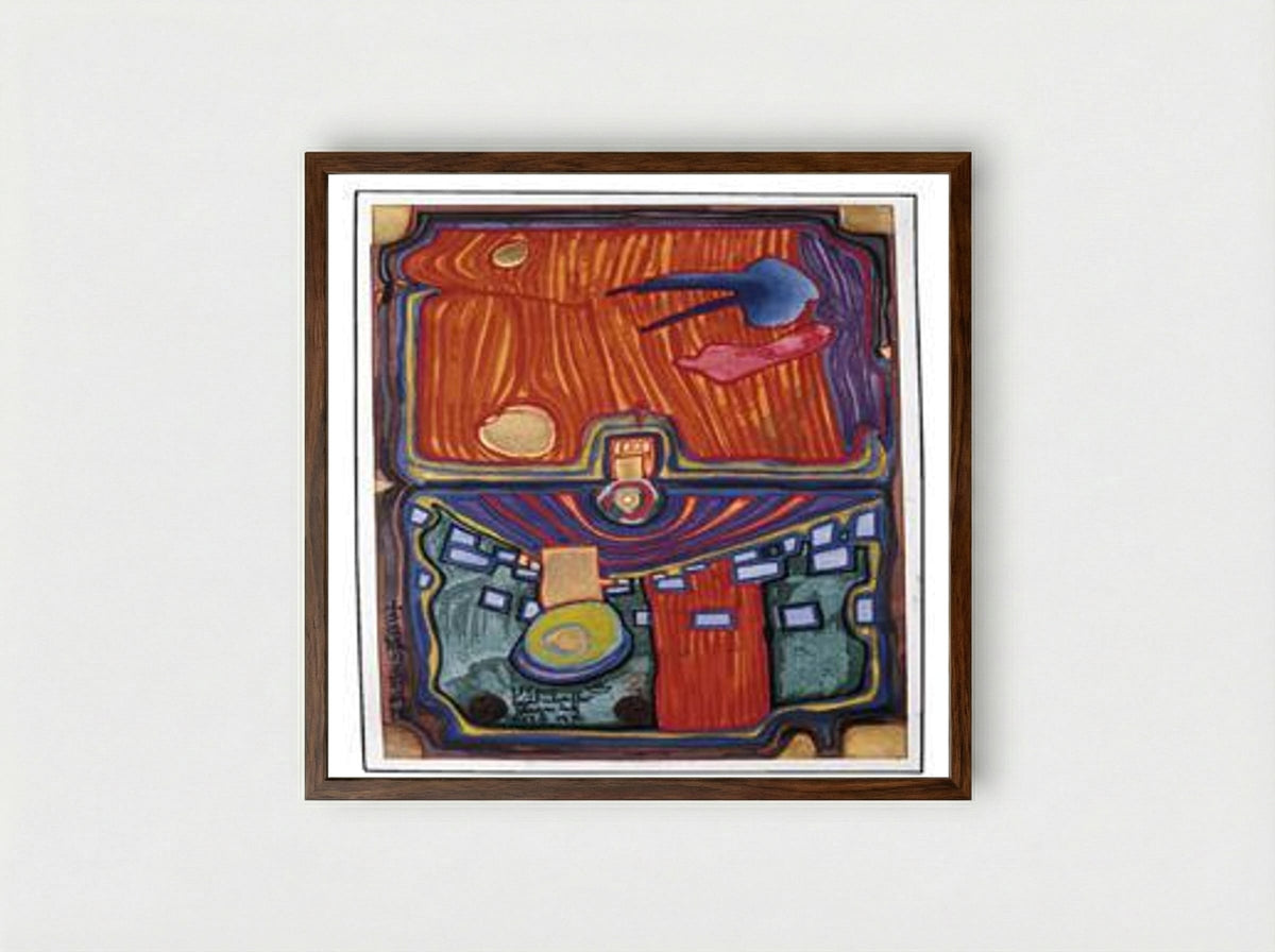 Little Palace of Illness - Friedensreich Hundertwasser - Framed Print Dark Wood